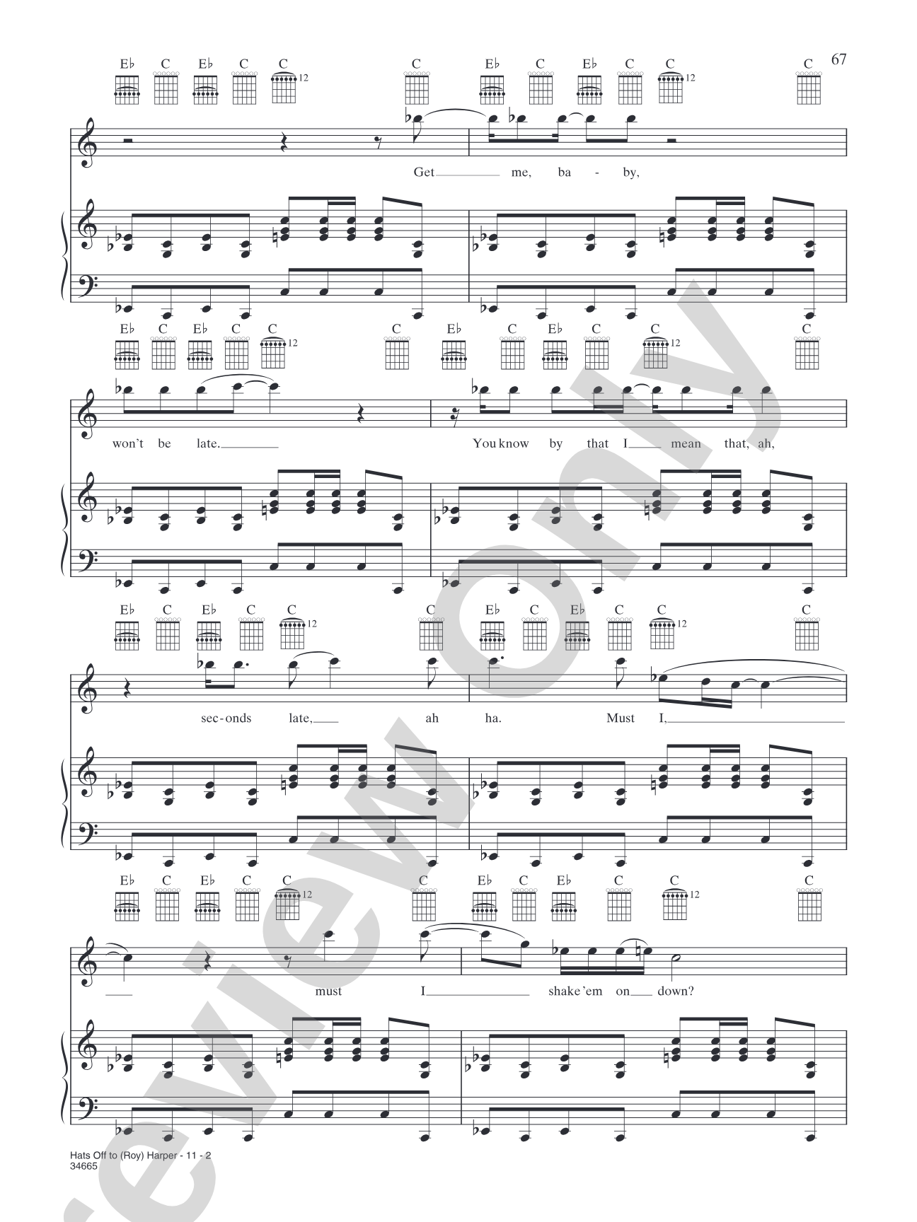 Hats Off to Roy Harper: Piano/Vocal/Chords