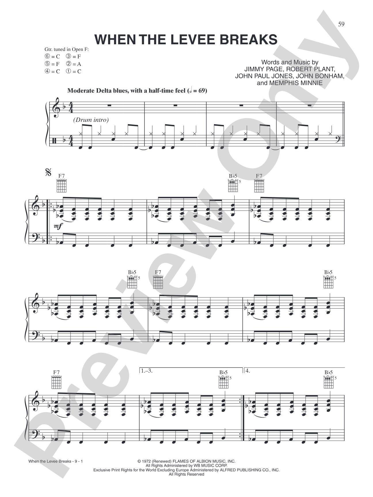 When the Levee Breaks: Piano/Vocal/Chords | Led Zeppelin | Digital