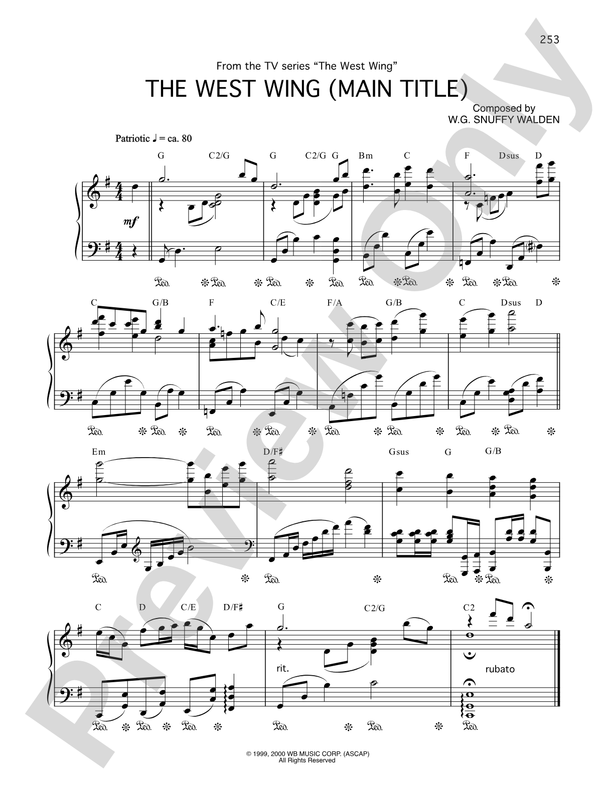 The West Wing (Theme): Piano