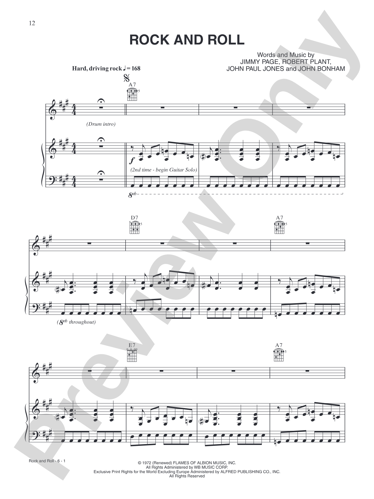 Rock and Roll: Piano/Vocal/Chords