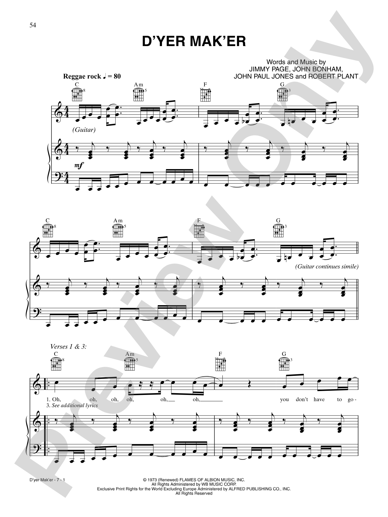 Dyer Maker: Piano/Vocal/Chords