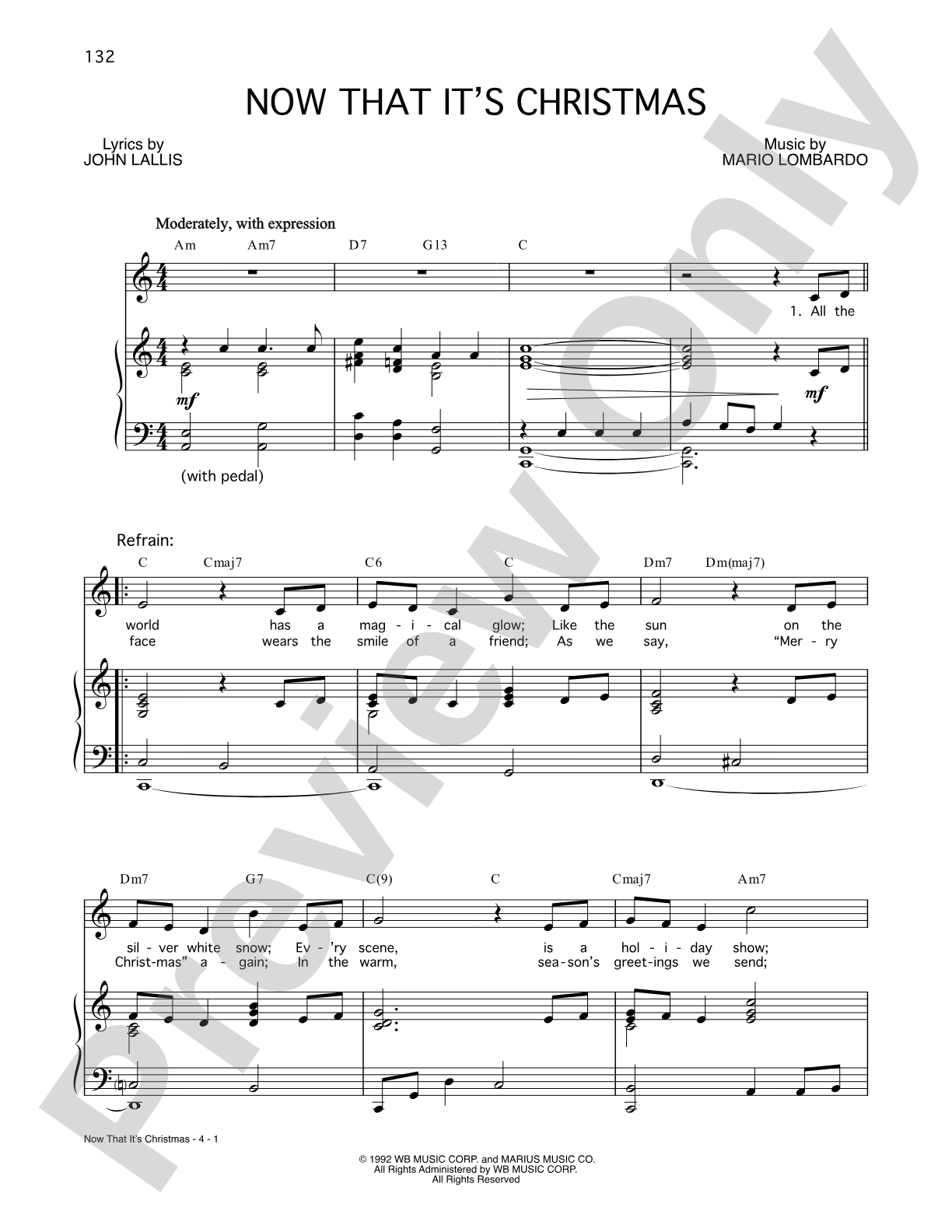Now That It's christmas: Piano/Vocal/Chords
