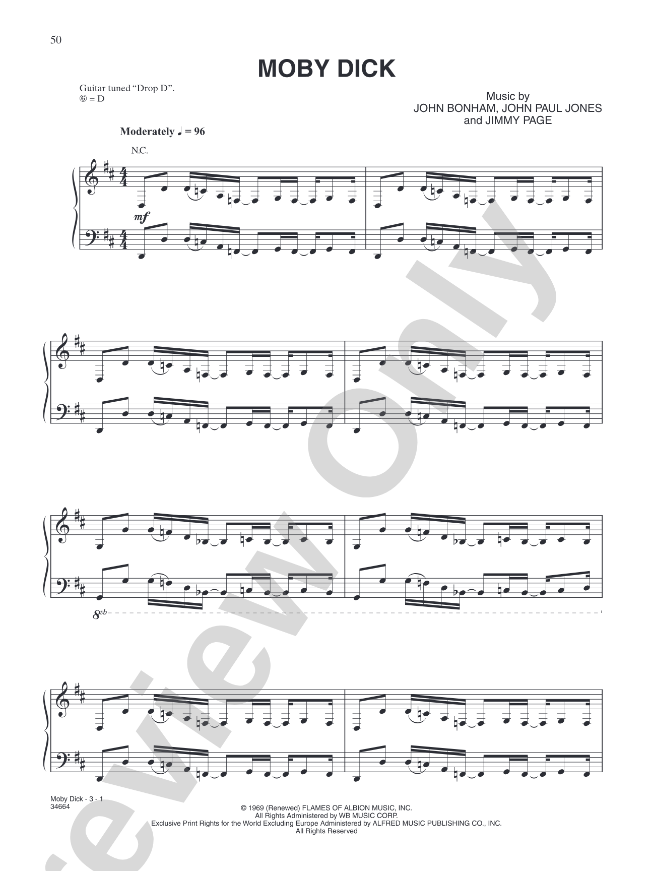 Moby Dick: Piano/Vocal/Chords