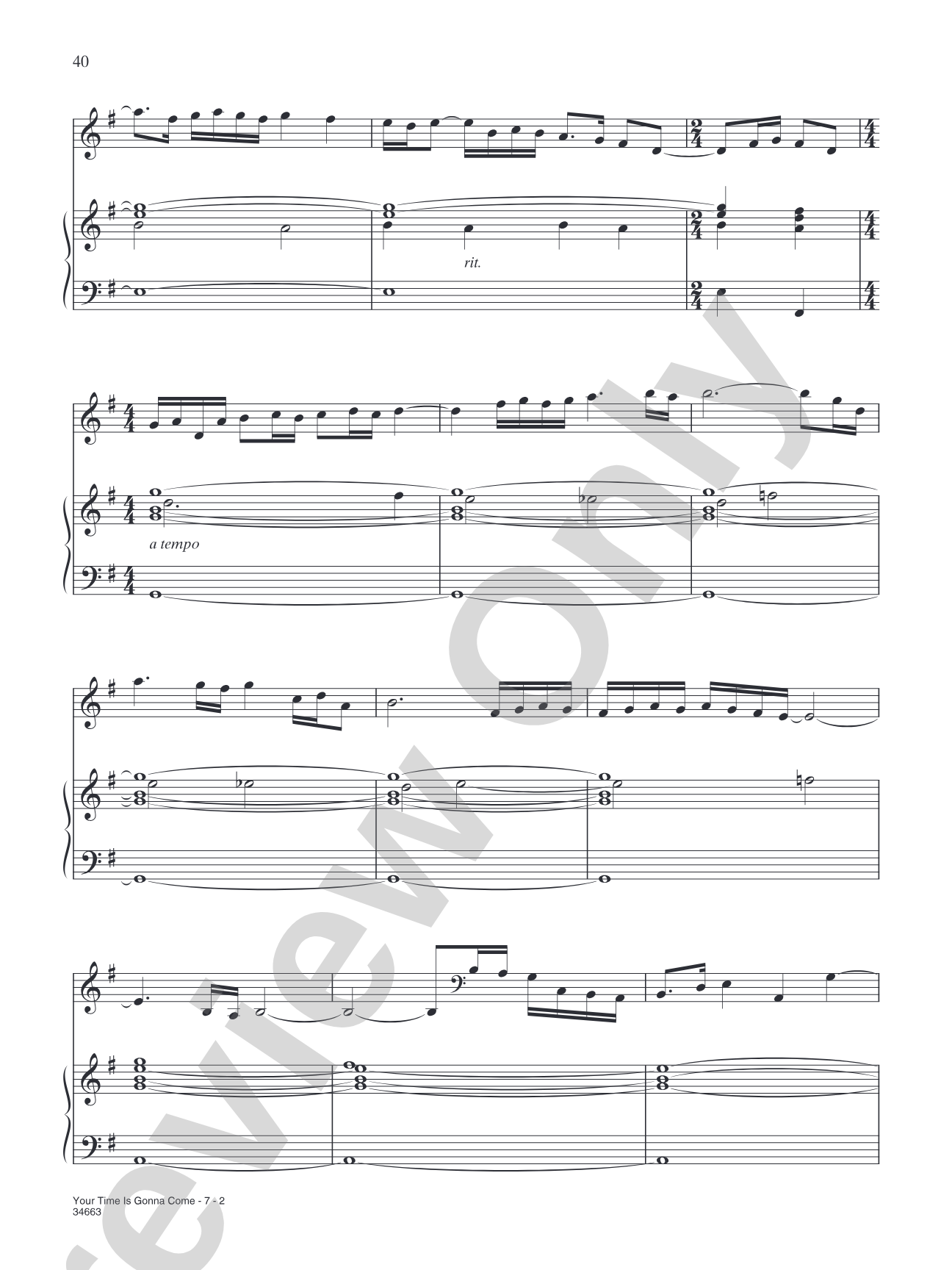 Your Time is Gonna Come: Piano/Vocal/Chords