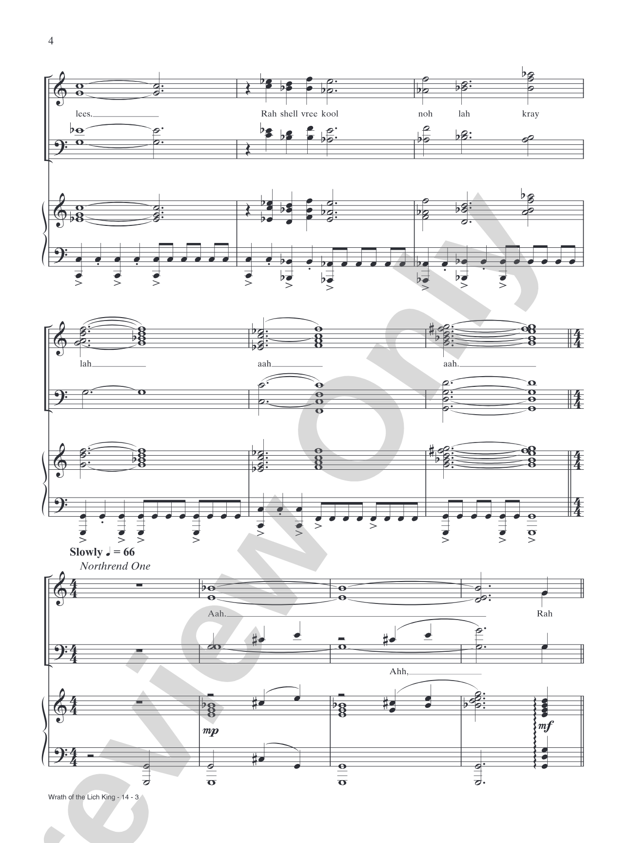 Wrath of the Lich King (Main Title) (from "World of Warcraft: Wrath of the Lich King"): Piano/Vocal/Chords