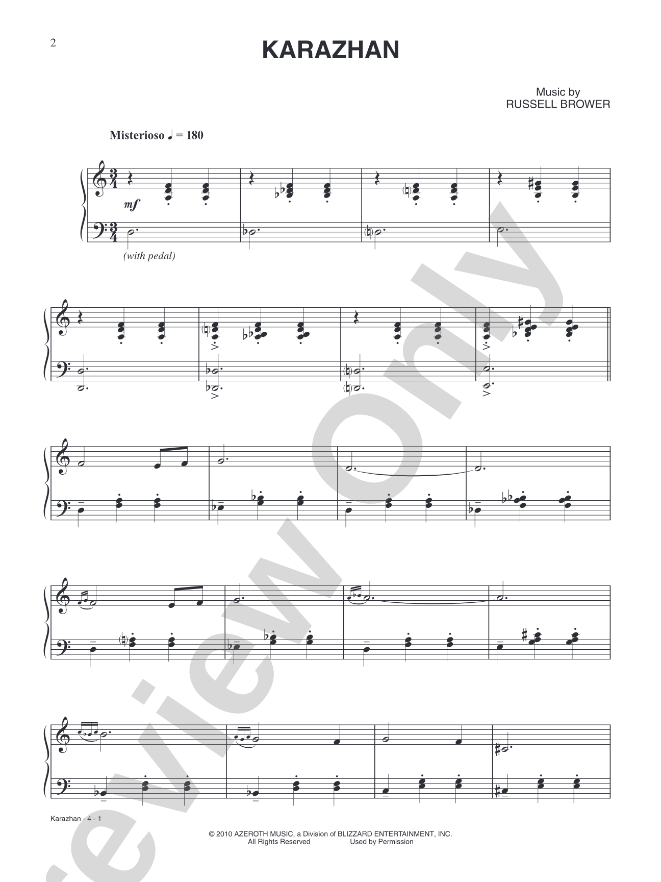 Karazhan (from "World of Warcraft: The Burning Crusade"): Piano