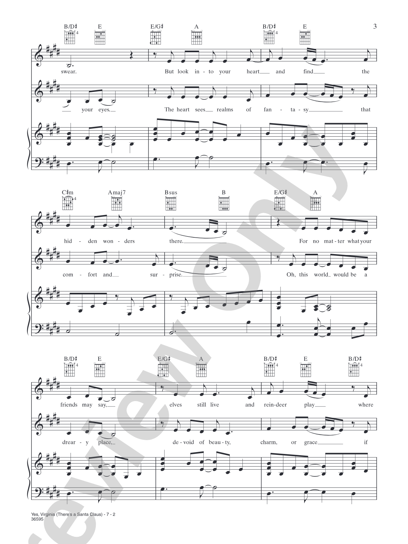 Yes, Virginia (There's a Santa Claus): Piano/Vocal/Chords