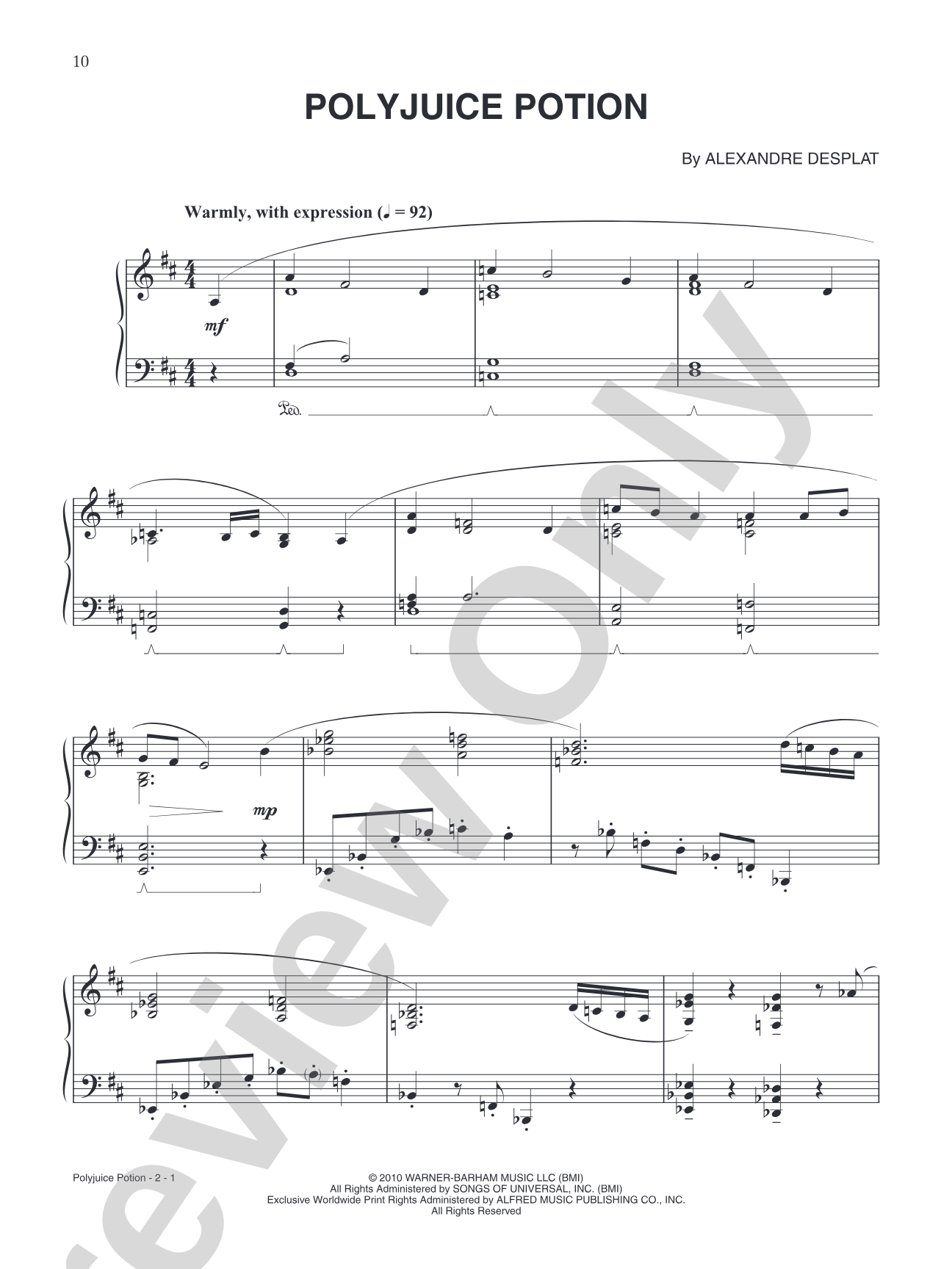 Polyjuice Potion (from "Harry Potter & The Deathly Hallows: Part 1"): Piano