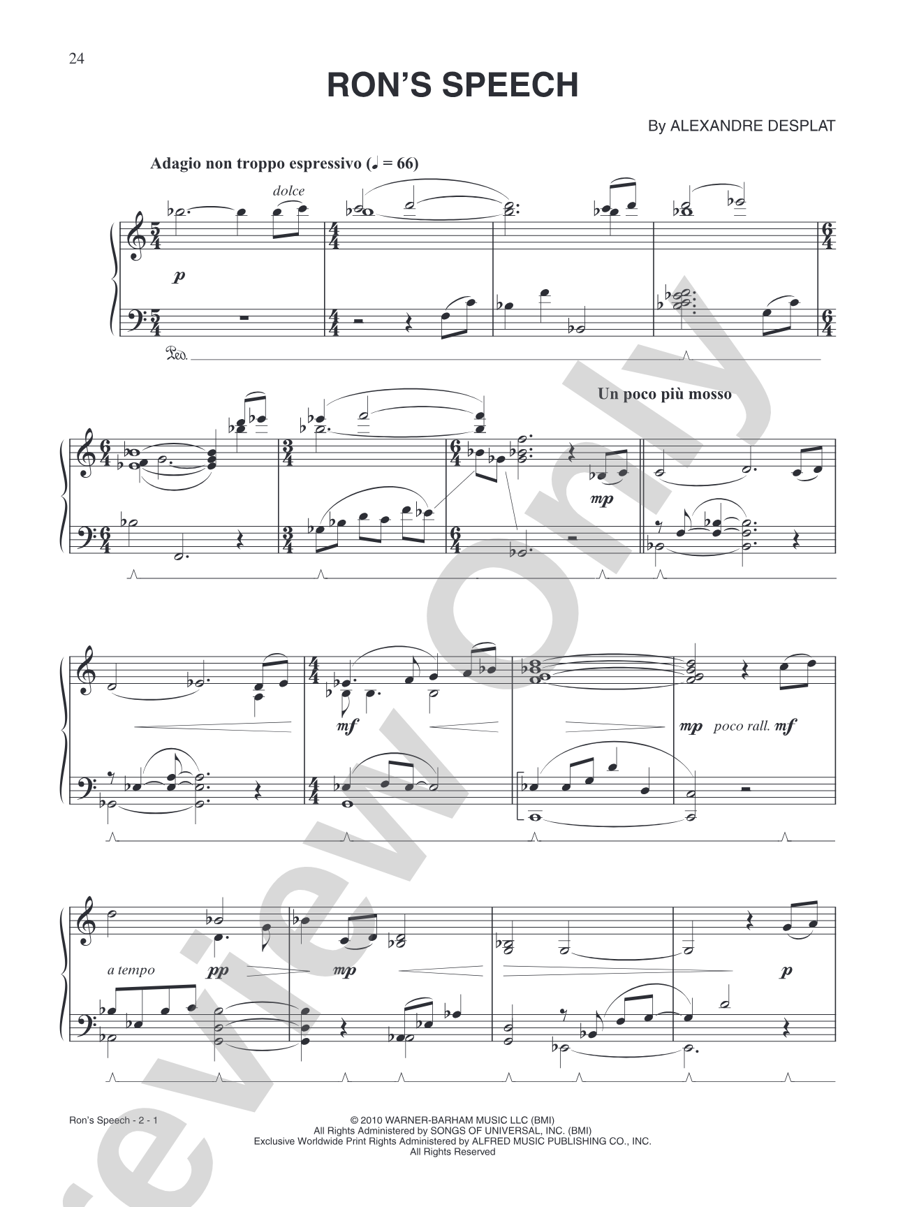 Ron’s Speech (from "Harry Potter & The Deathly Hallows: Part 1"): Piano