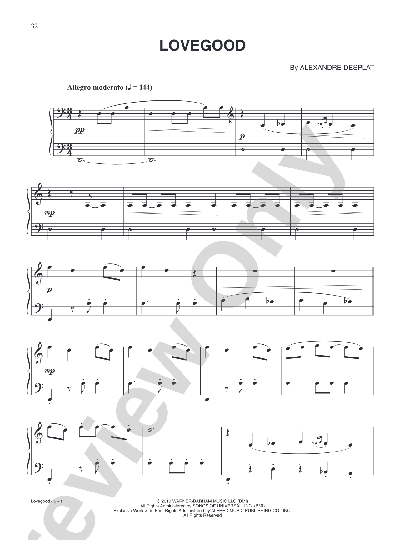 Lovegood (from "Harry Potter & The Deathly Hallows: Part 1"): Piano