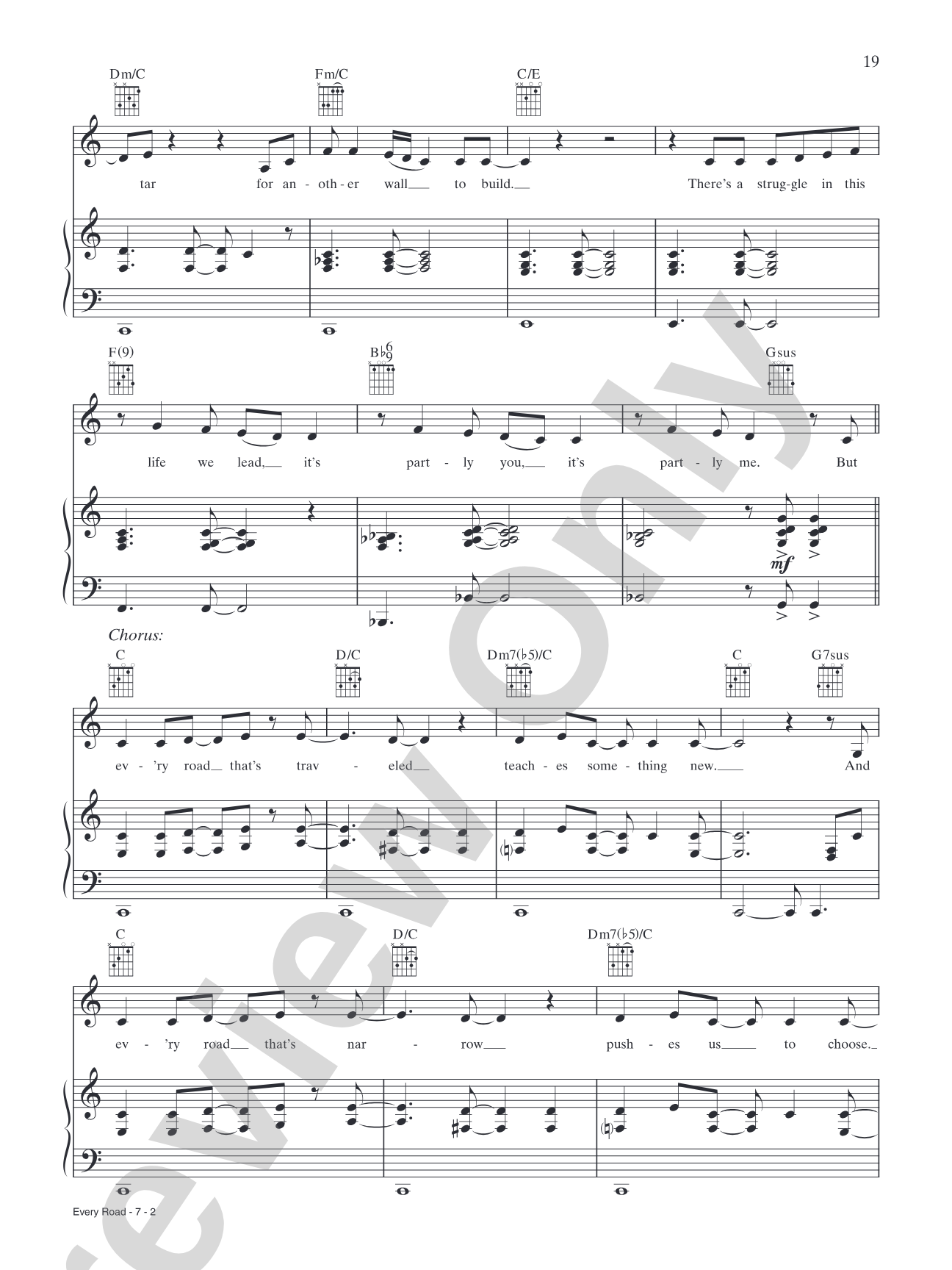 Every Road: Piano/Vocal/Chords