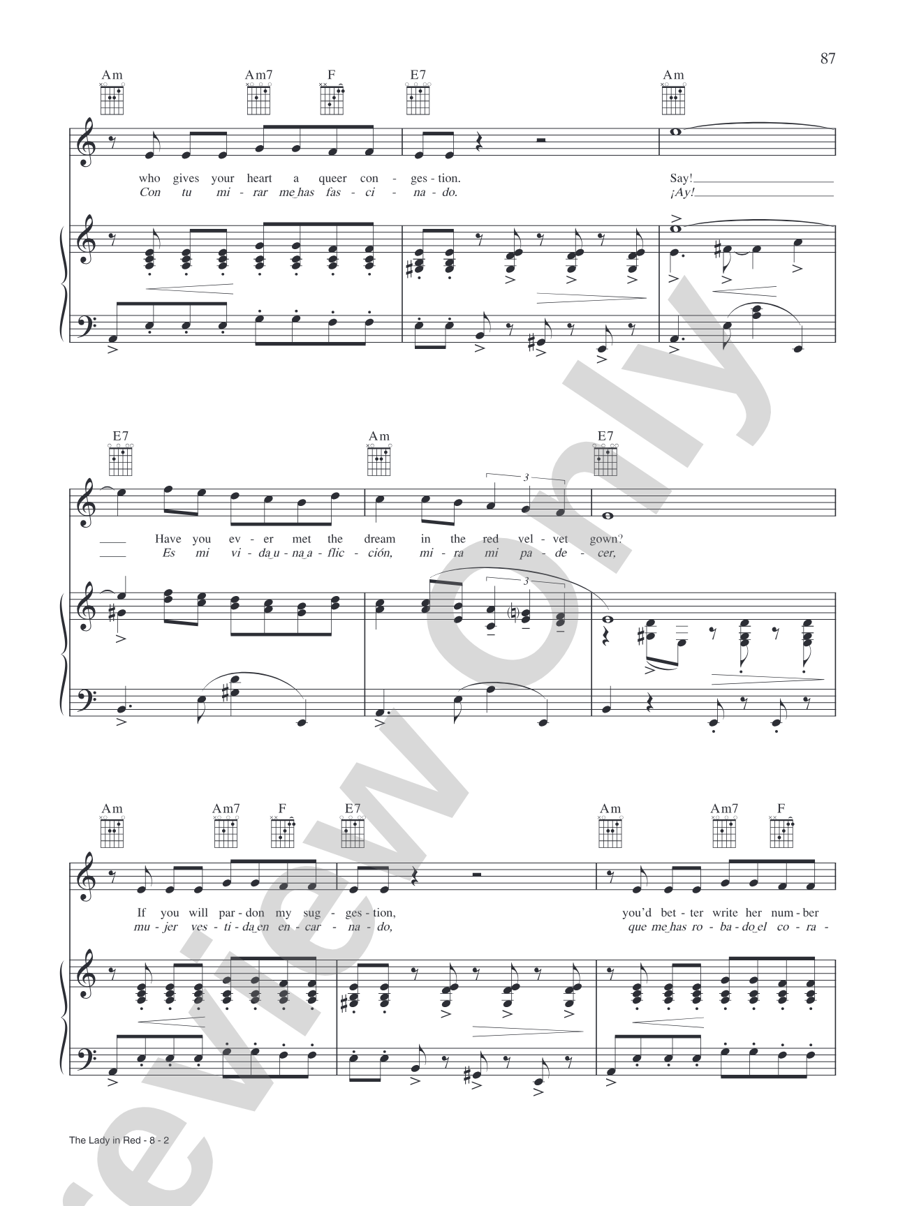 The Lady In Red (from "Merrie Melodies & Looney Tunes"): Piano/Vocal/Chords