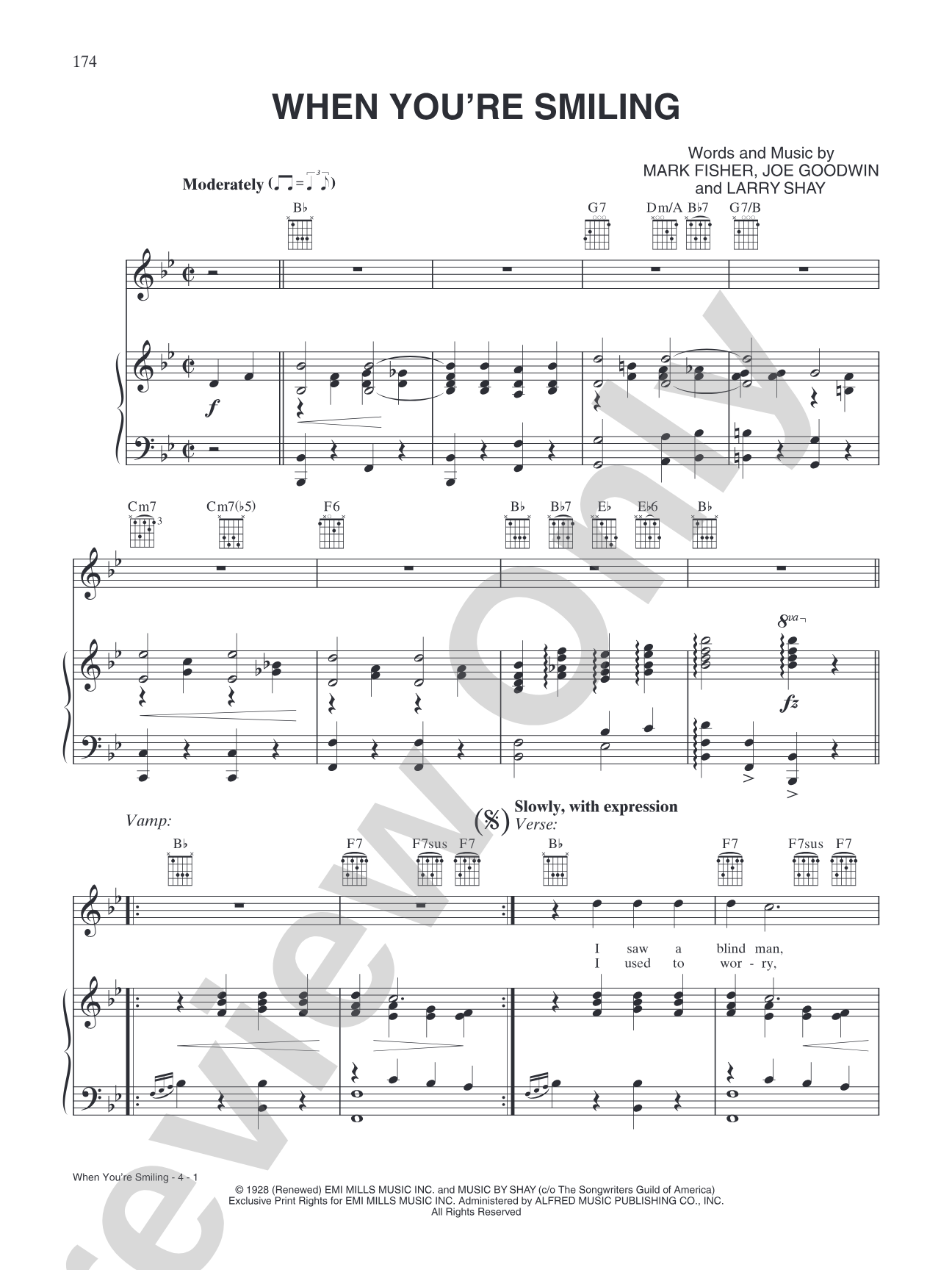 When You're Smiling: Piano/Vocal/Chords