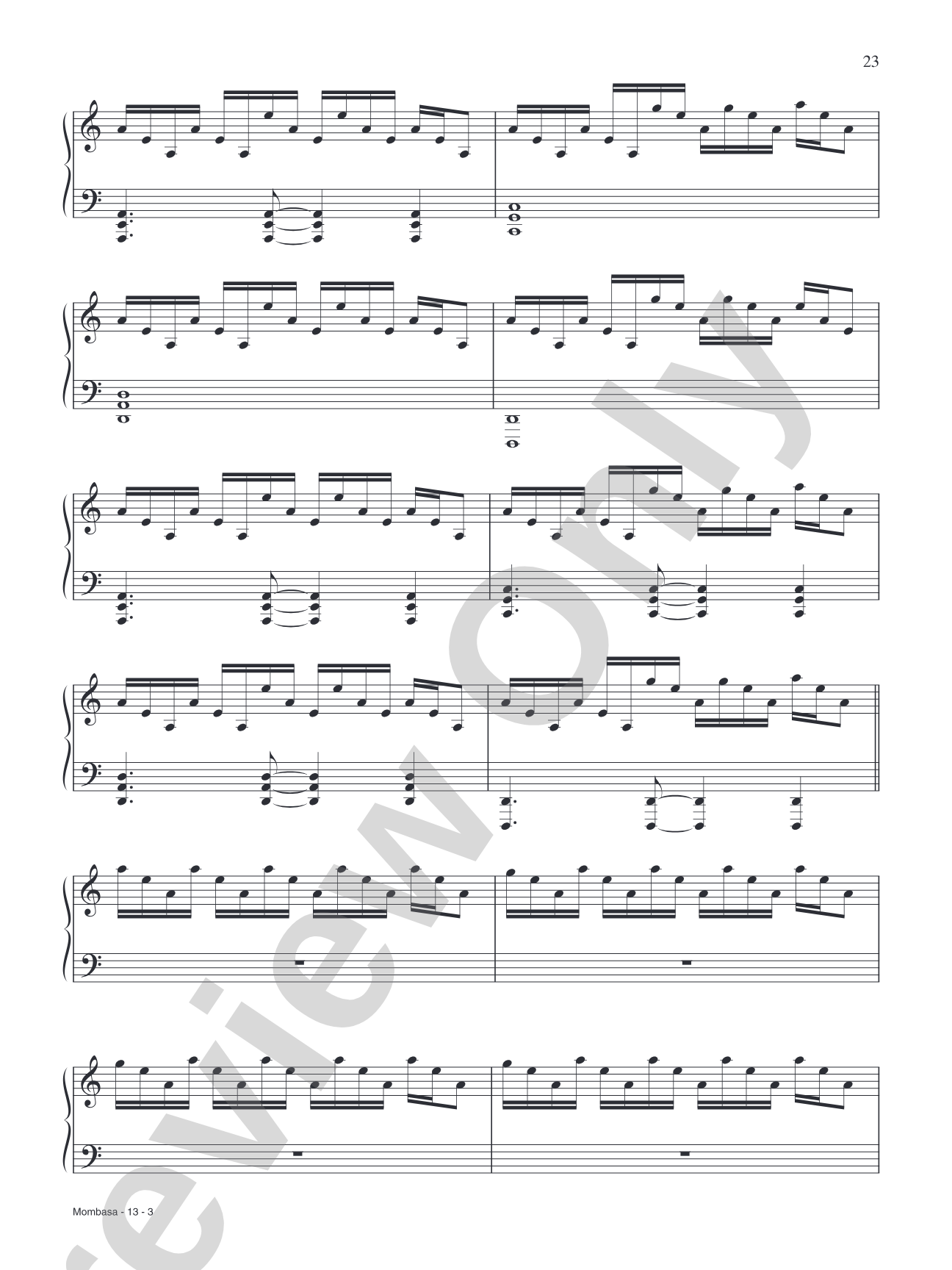 Mombasa (from "Inception"): Piano