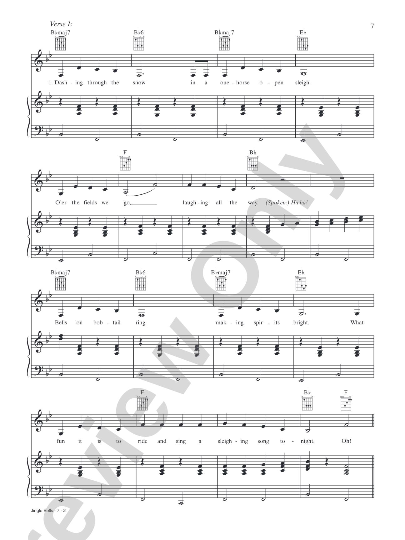 Jingle Bells: Piano/Vocal/Chords