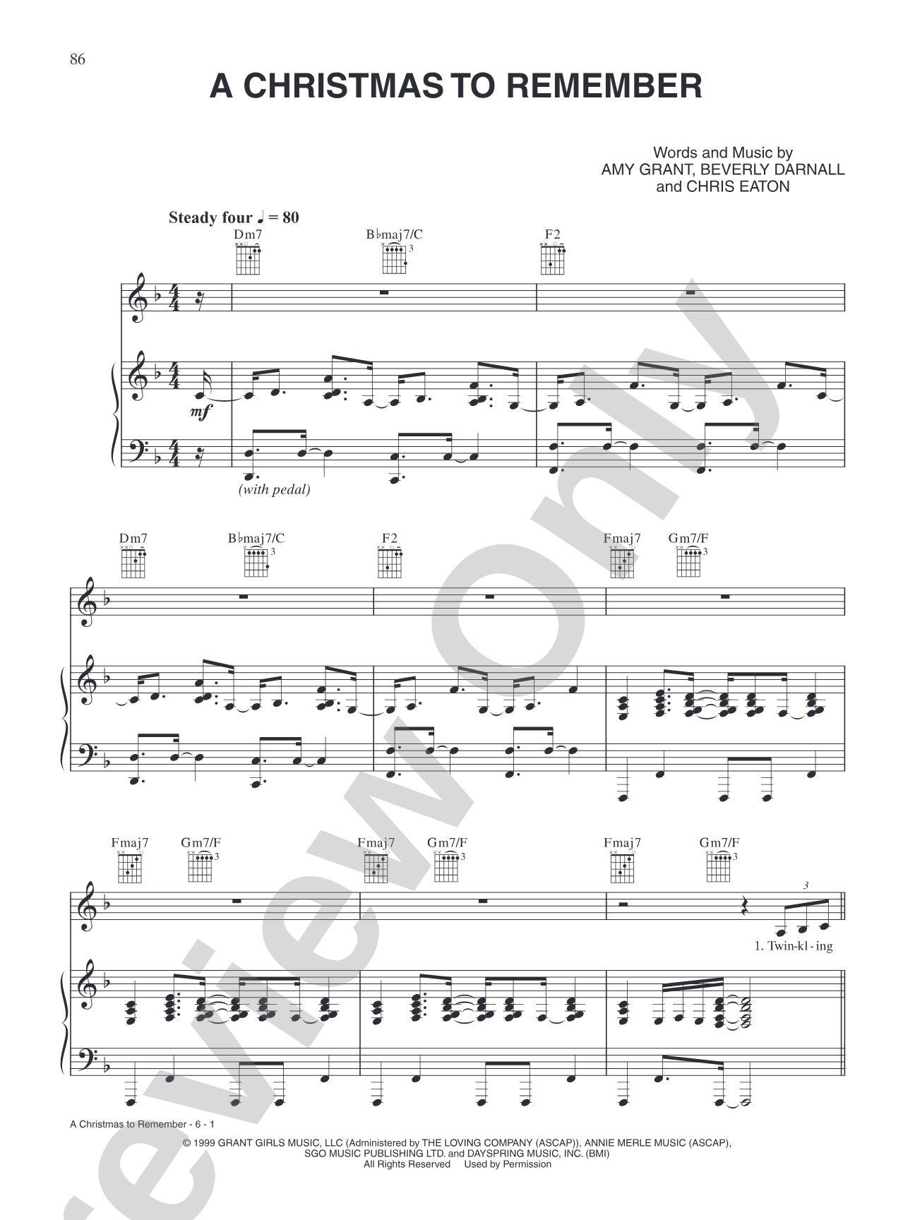 A Christmas to Remember: Piano/Vocal/Chords