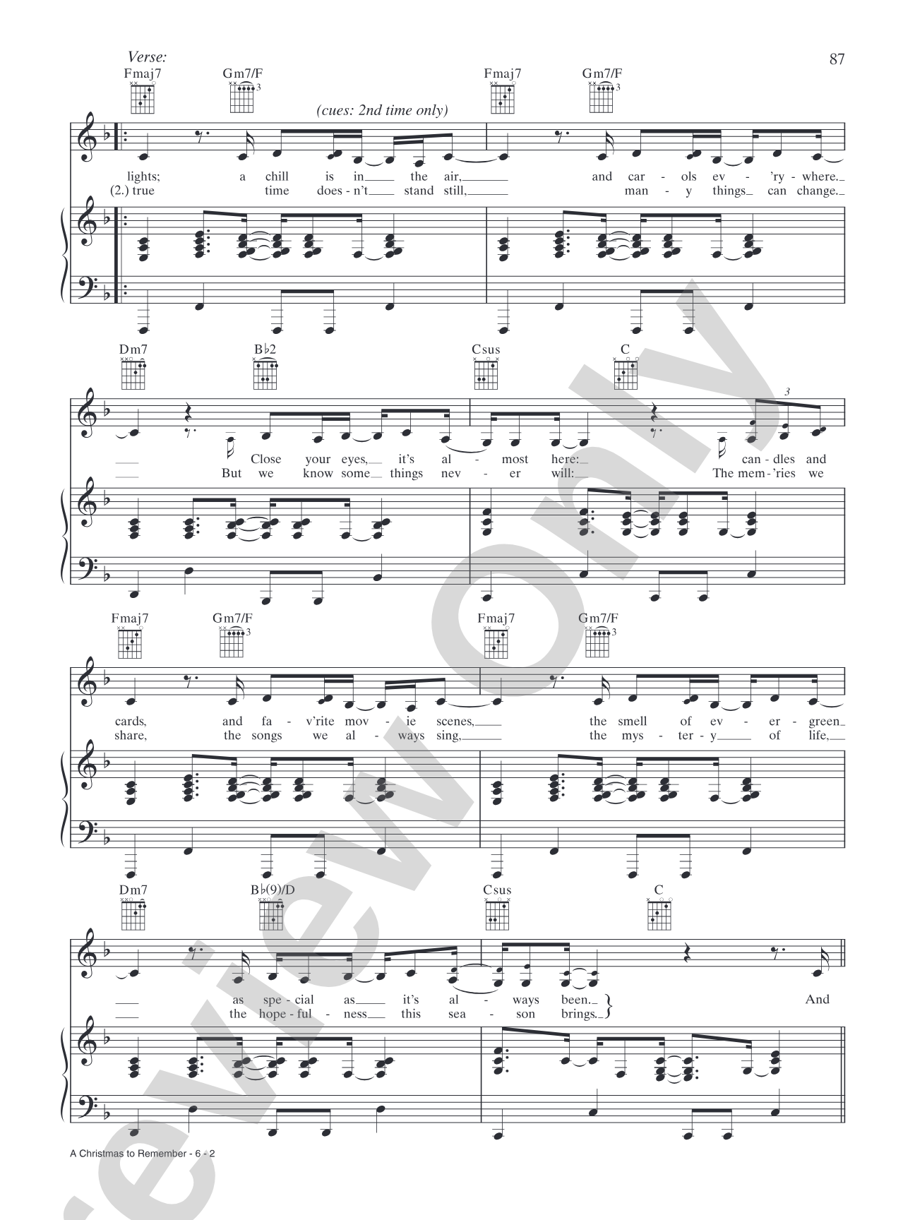 A Christmas to Remember: Piano/Vocal/Chords