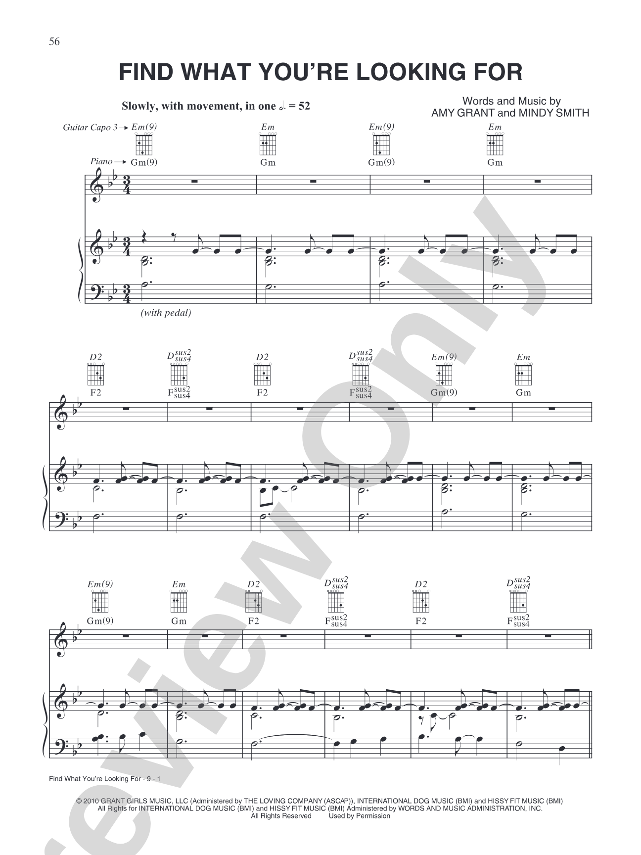 Find What You're Looking For: Piano/Vocal/Chords