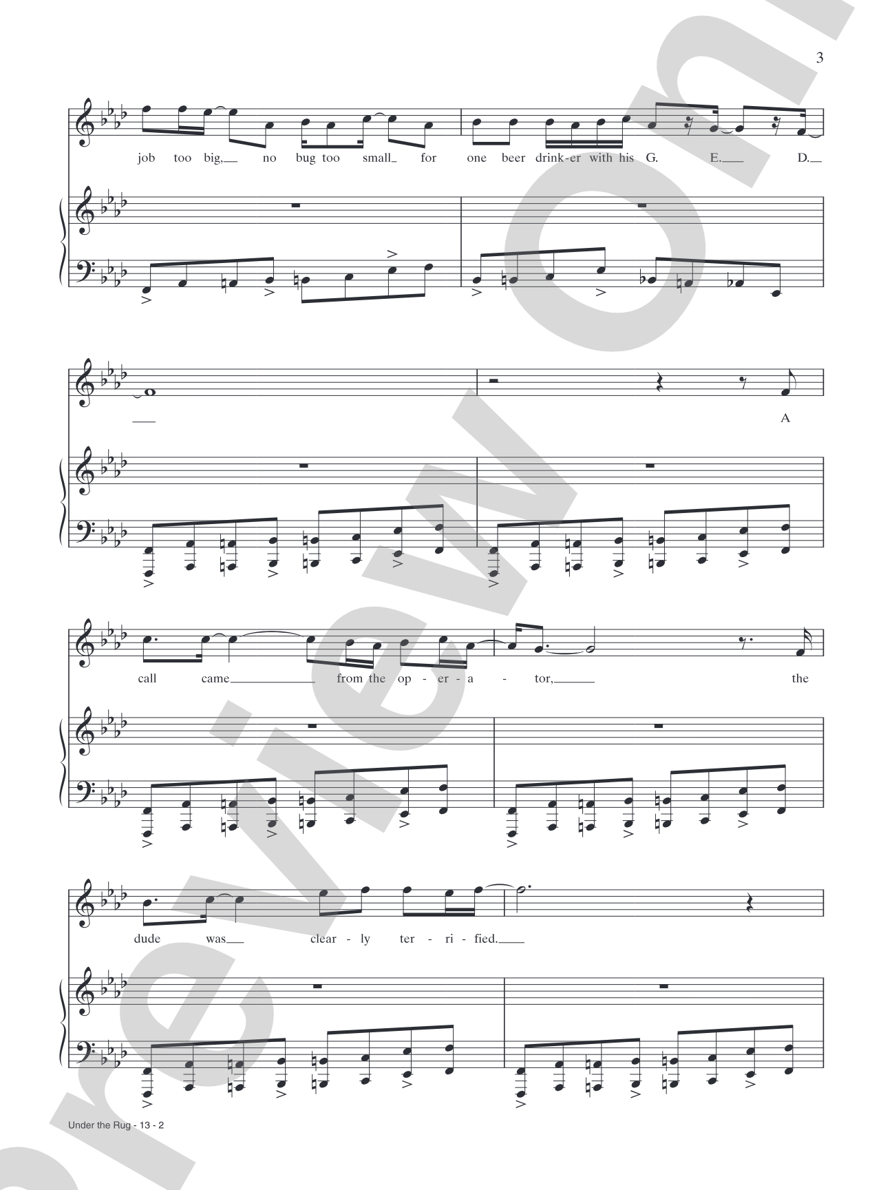 Under the Rug (from "The Mysteries of Harris Burdick"): Piano/Vocal/Chords