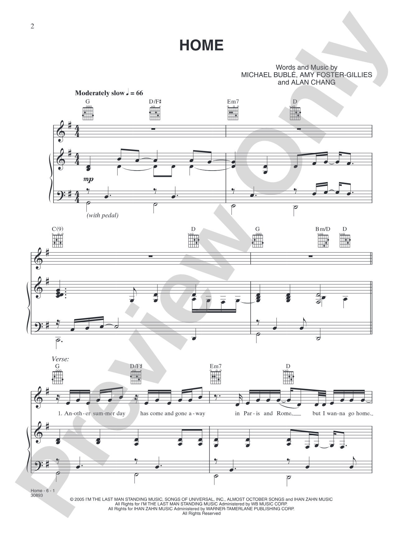 Home: Piano/Vocal/Chords