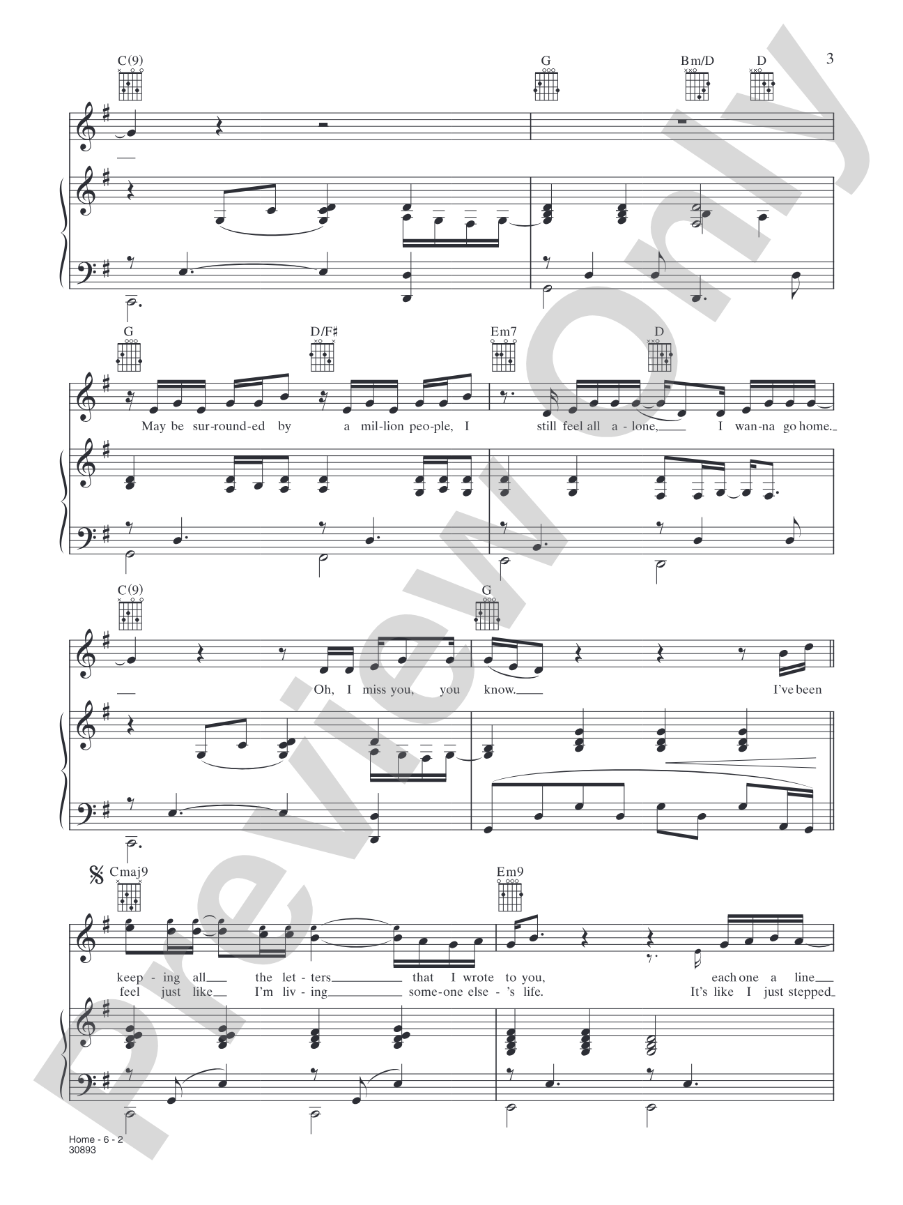 Home: Piano/Vocal/Chords