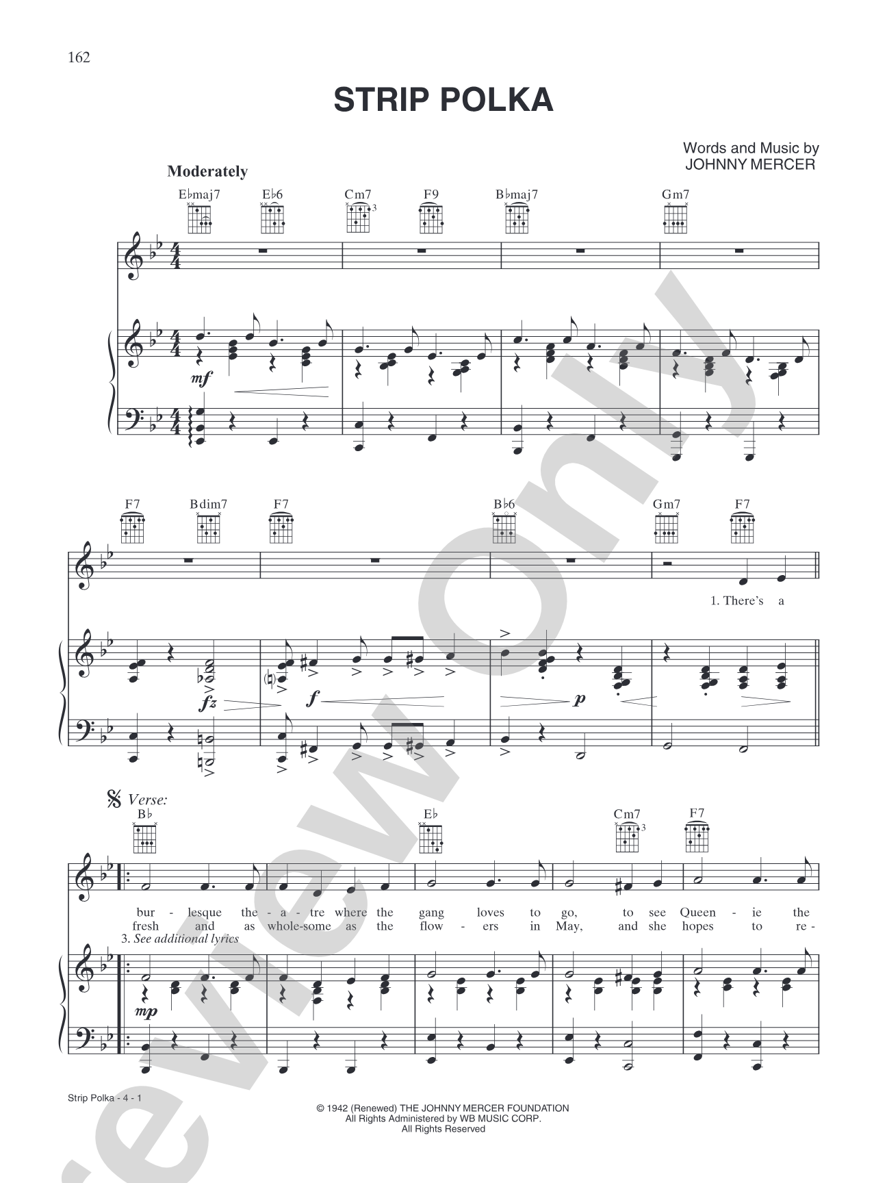 Strip Polka: Piano/Vocal/Chords