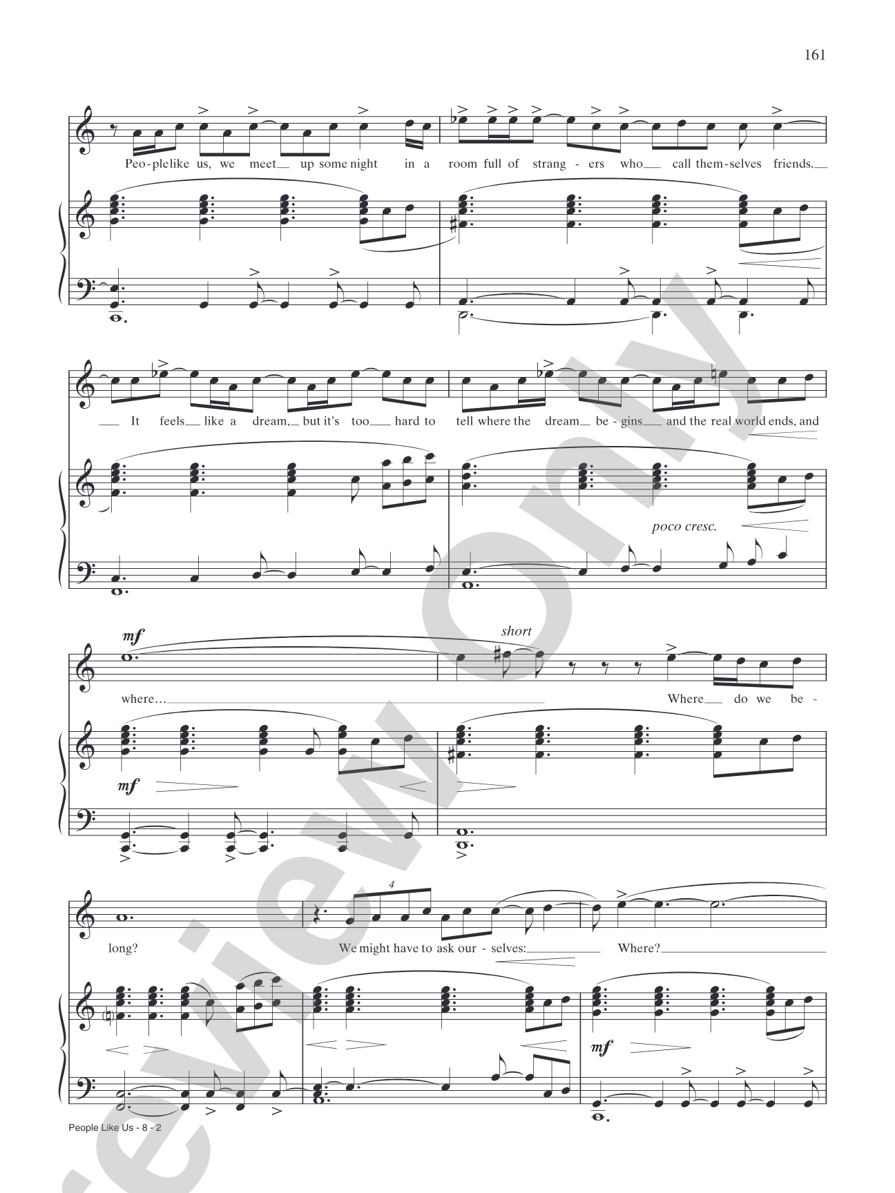 People Like Us (from "The Wild Party"): Piano/Vocal/Chords