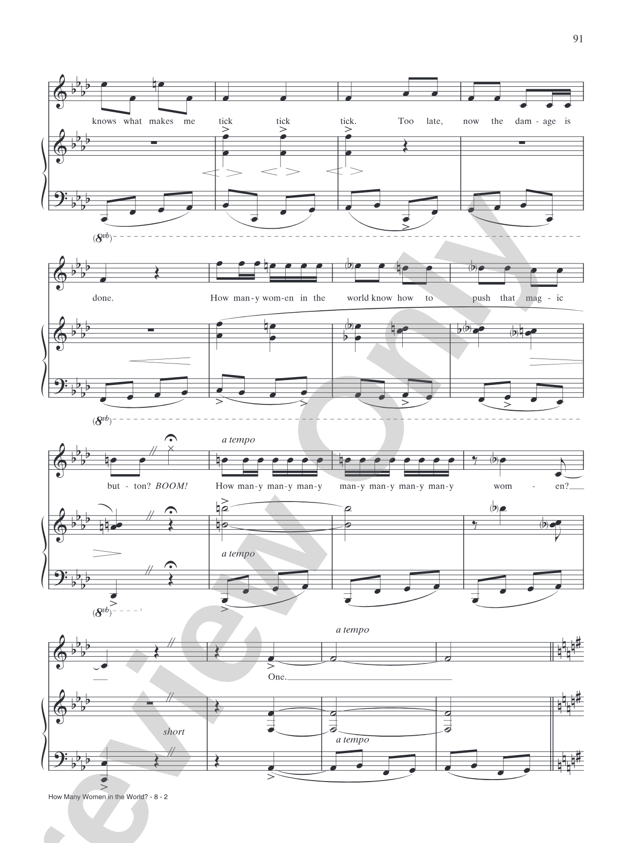 How Many Women In the World? (from "The Wild Party"): Piano/Vocal/Chords