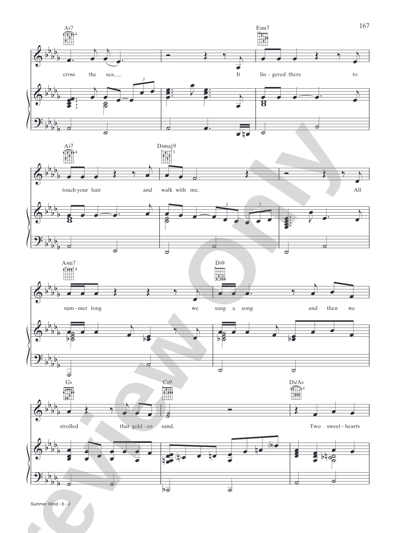 Summer Wind: Piano/Vocal/Chords