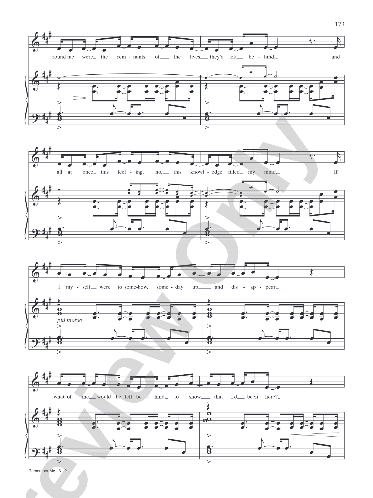 Remember Me (from "Little Fish"): Piano/Vocal/Chords
