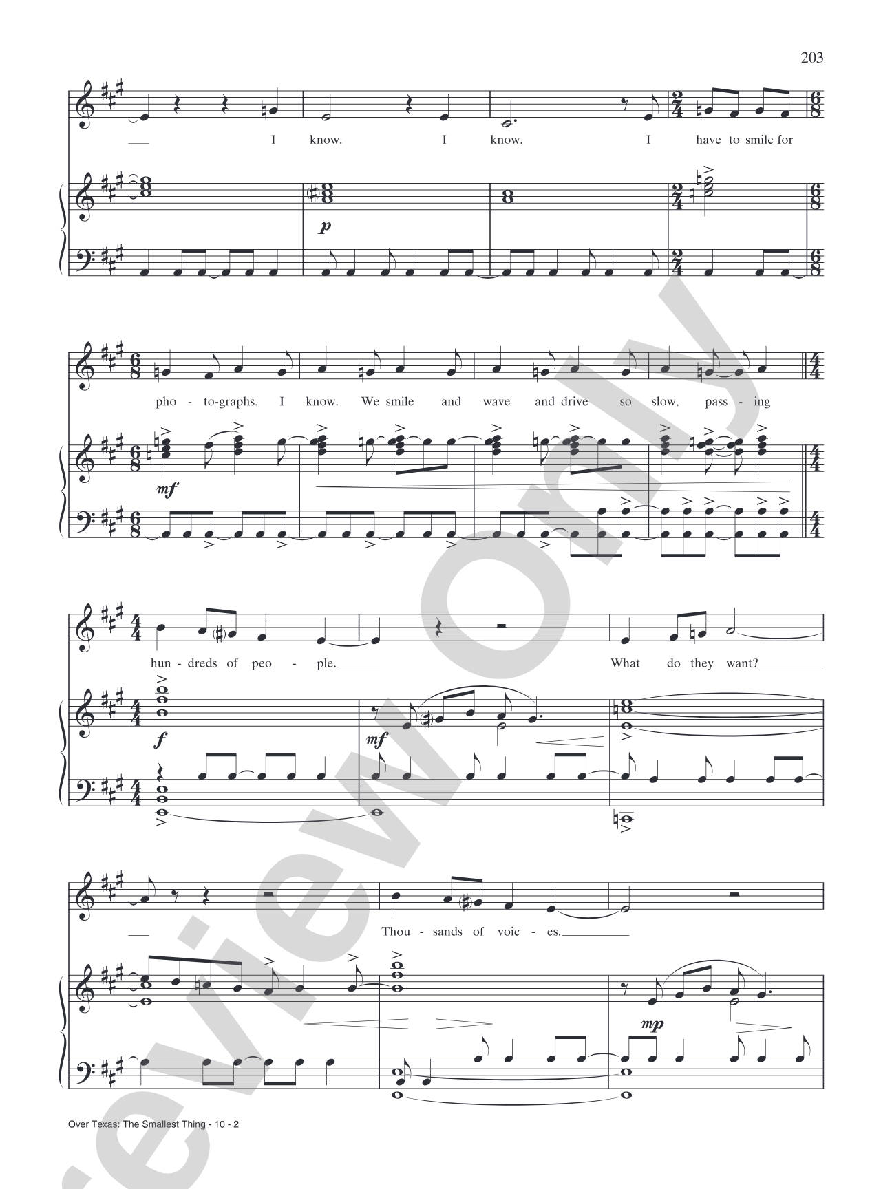 The Smallest Thing (from "First Lady Suite"): Piano/Vocal/Chords