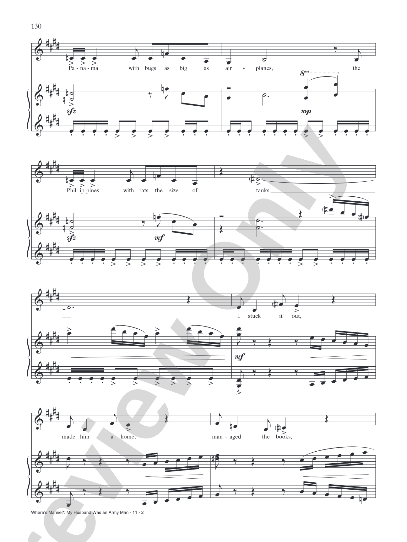 My Husband Was An Army Man (from "First Lady Suite"): Piano/Vocal/Chords