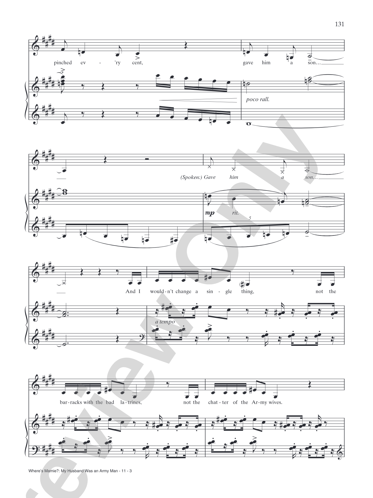 My Husband Was An Army Man (from "First Lady Suite"): Piano/Vocal/Chords