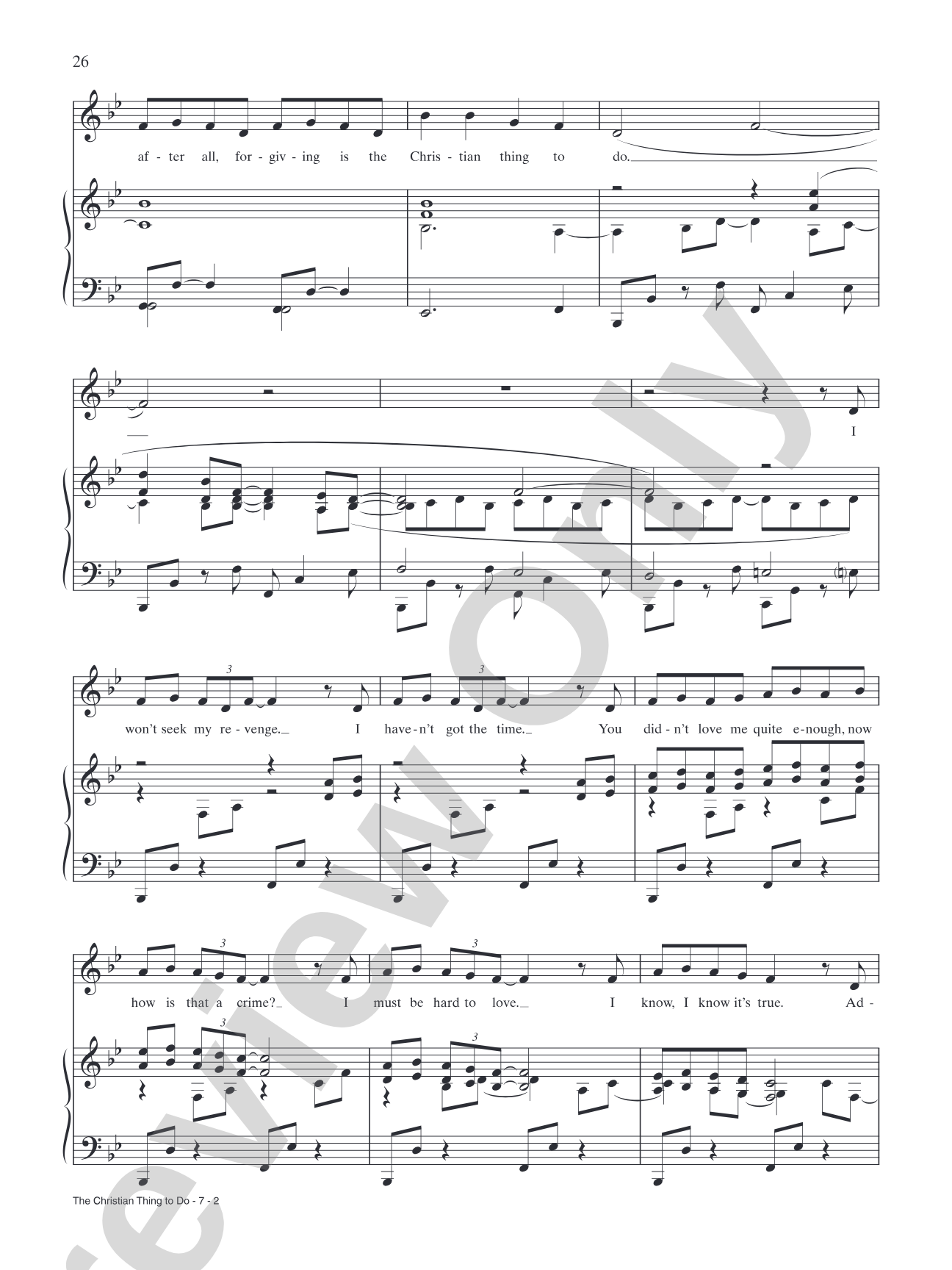 The Christian Thing To Do (from "The Seven Deadly Sins"): Piano/Vocal/Chords