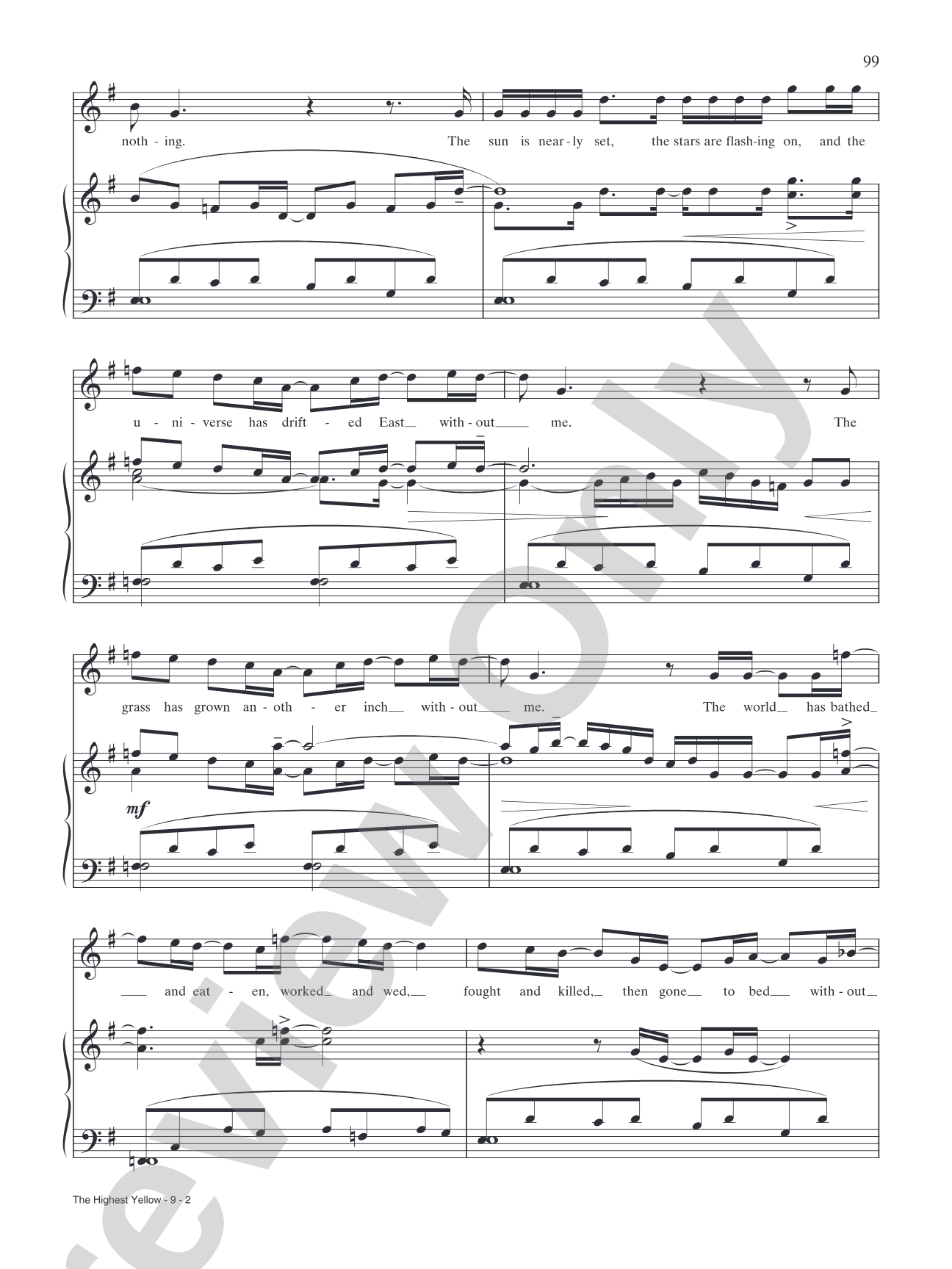 The Highest Yellow (from "The Highest Yellow"): Piano/Vocal/Chords