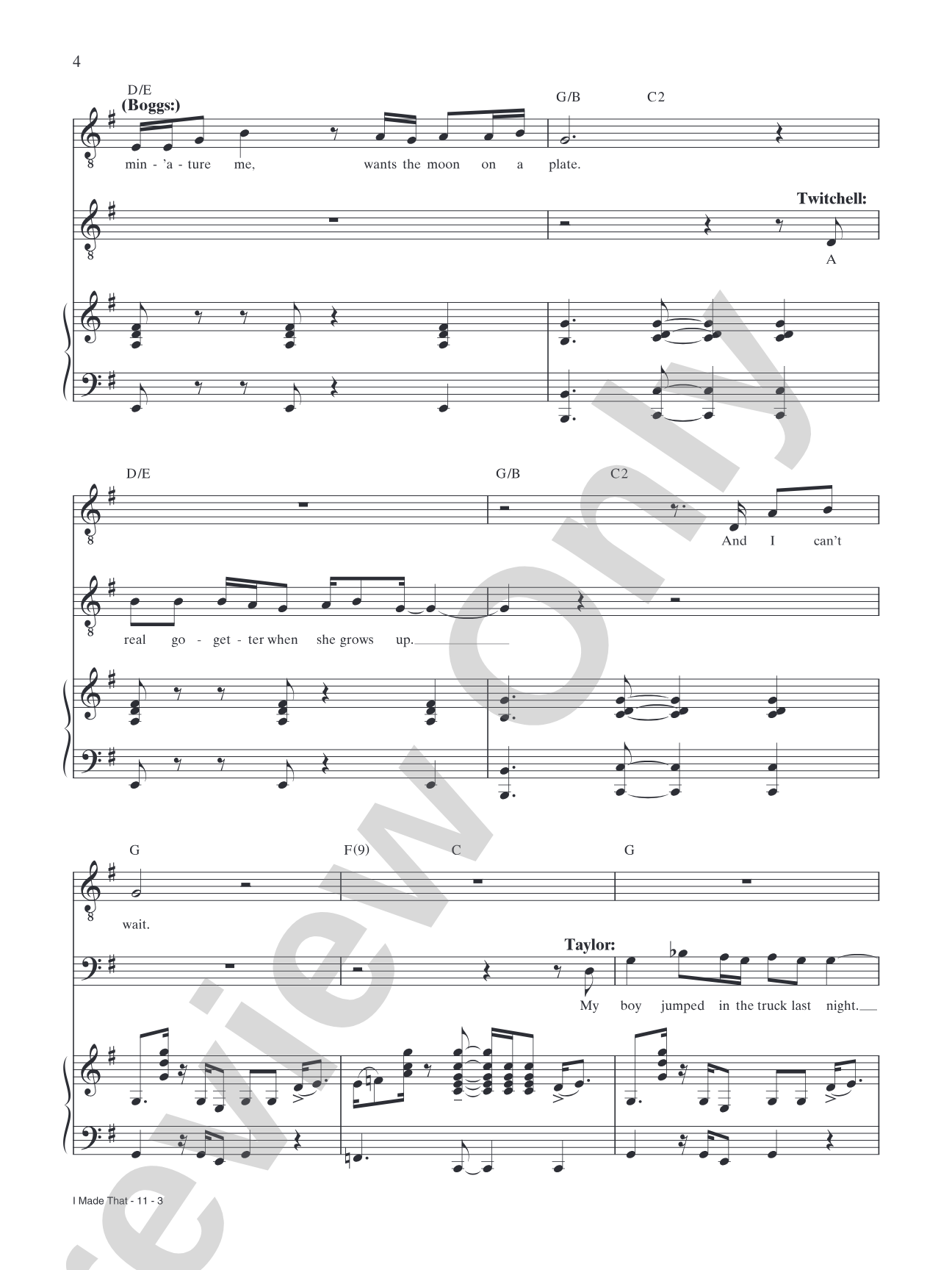 I Made That (from "The Burnt Part Boys"): Piano/Vocal/Chords
