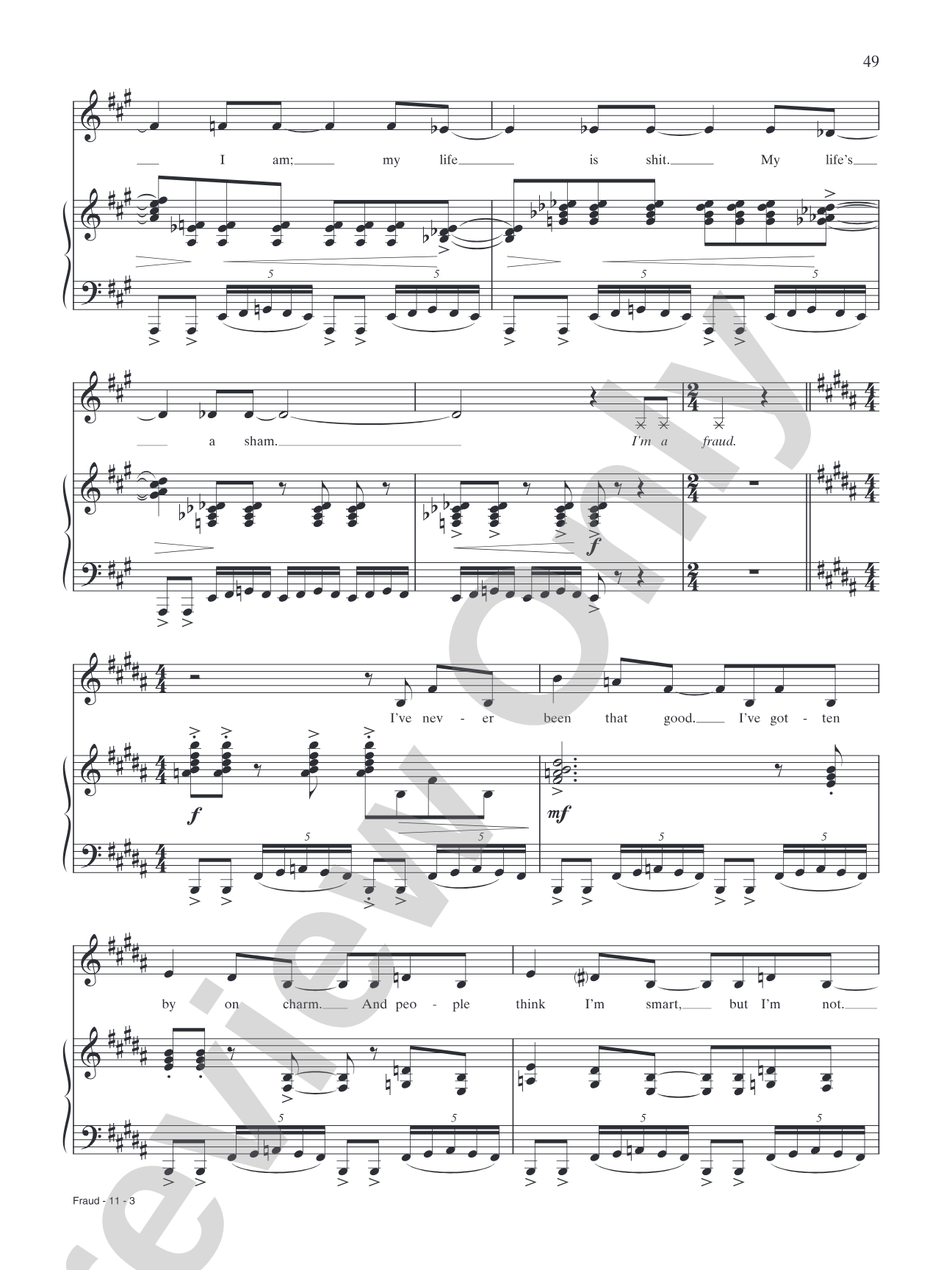 Fraud (from "Broken Sleep"): Piano/Vocal/Chords