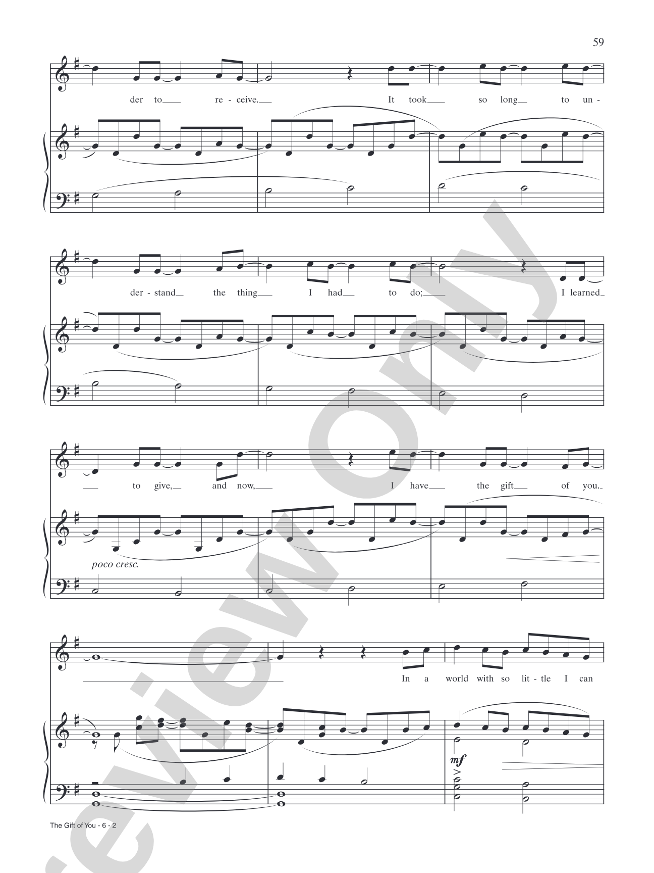 The Gift of You (from "The Nutcracker"): Piano/Vocal/Chords