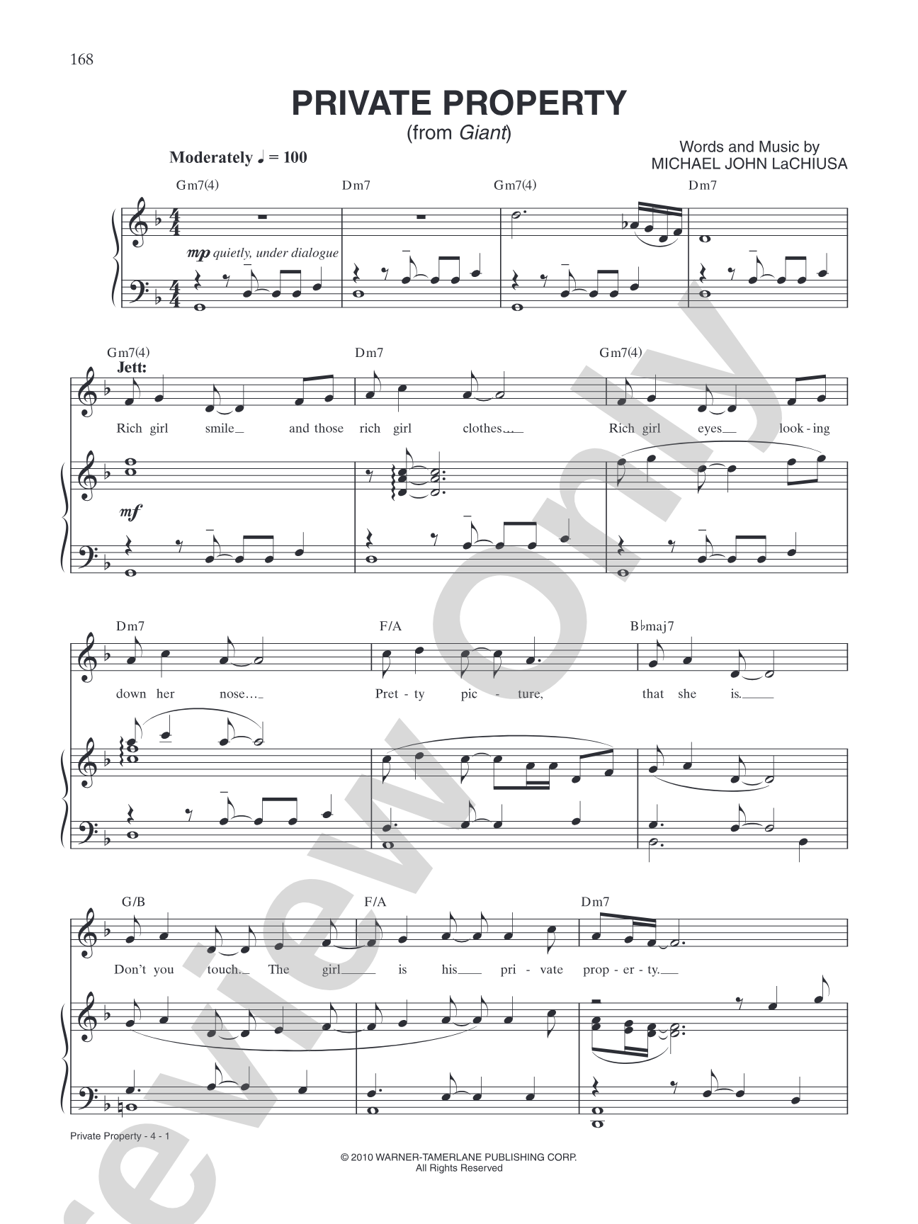 Private Property (from "Giant"): Piano/Vocal/Chords