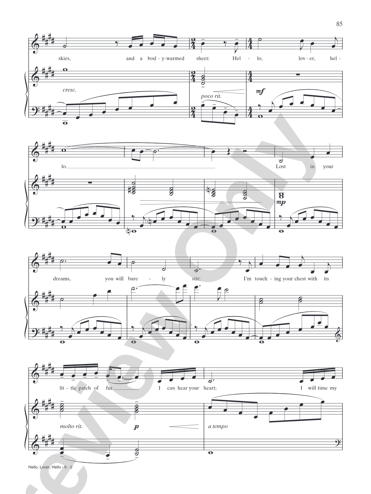 Hello, Lover, Hello (from "Send (who are you? I love you)"): Piano/Vocal/Chords