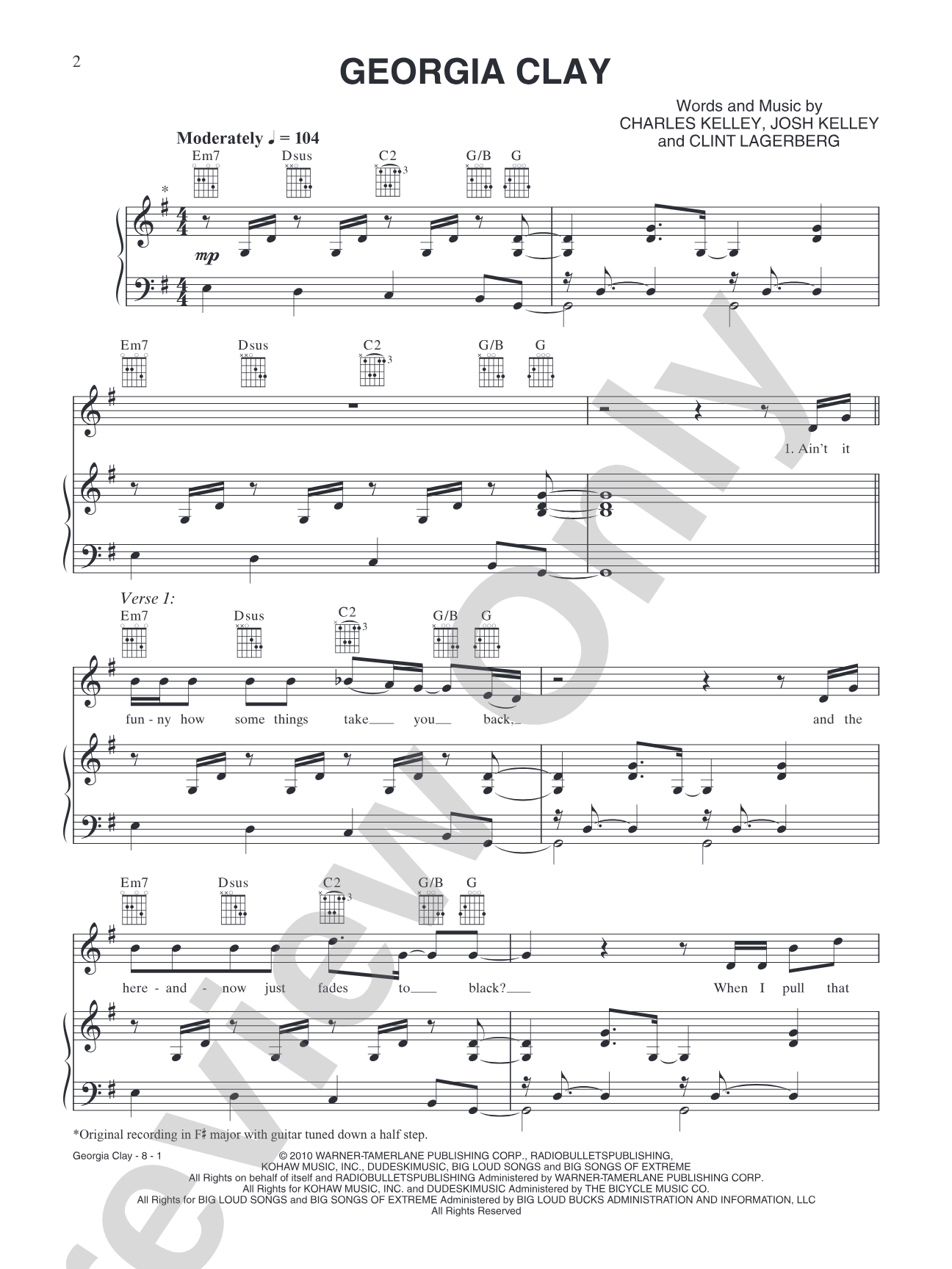 Georgia Clay: Piano/Vocal/Chords