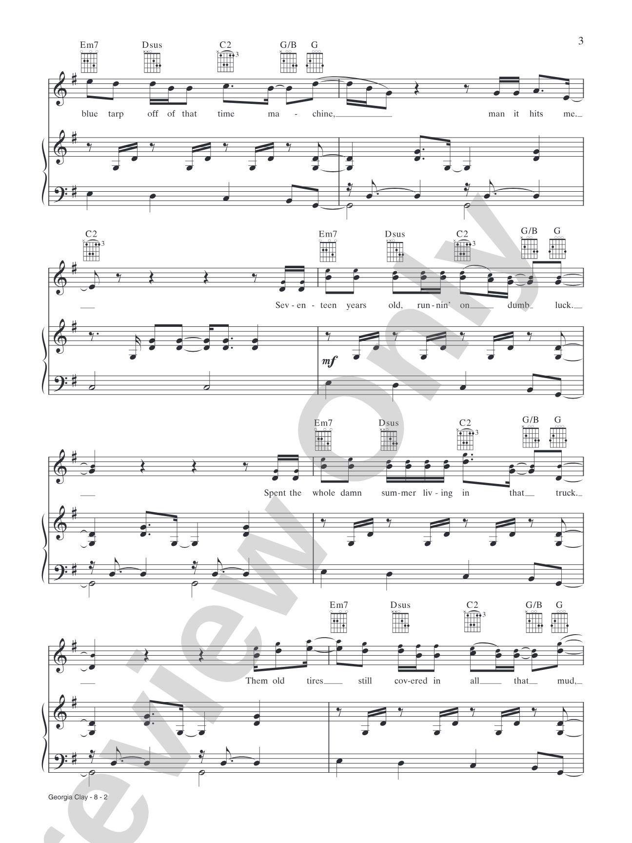 Georgia Clay: Piano/Vocal/Chords