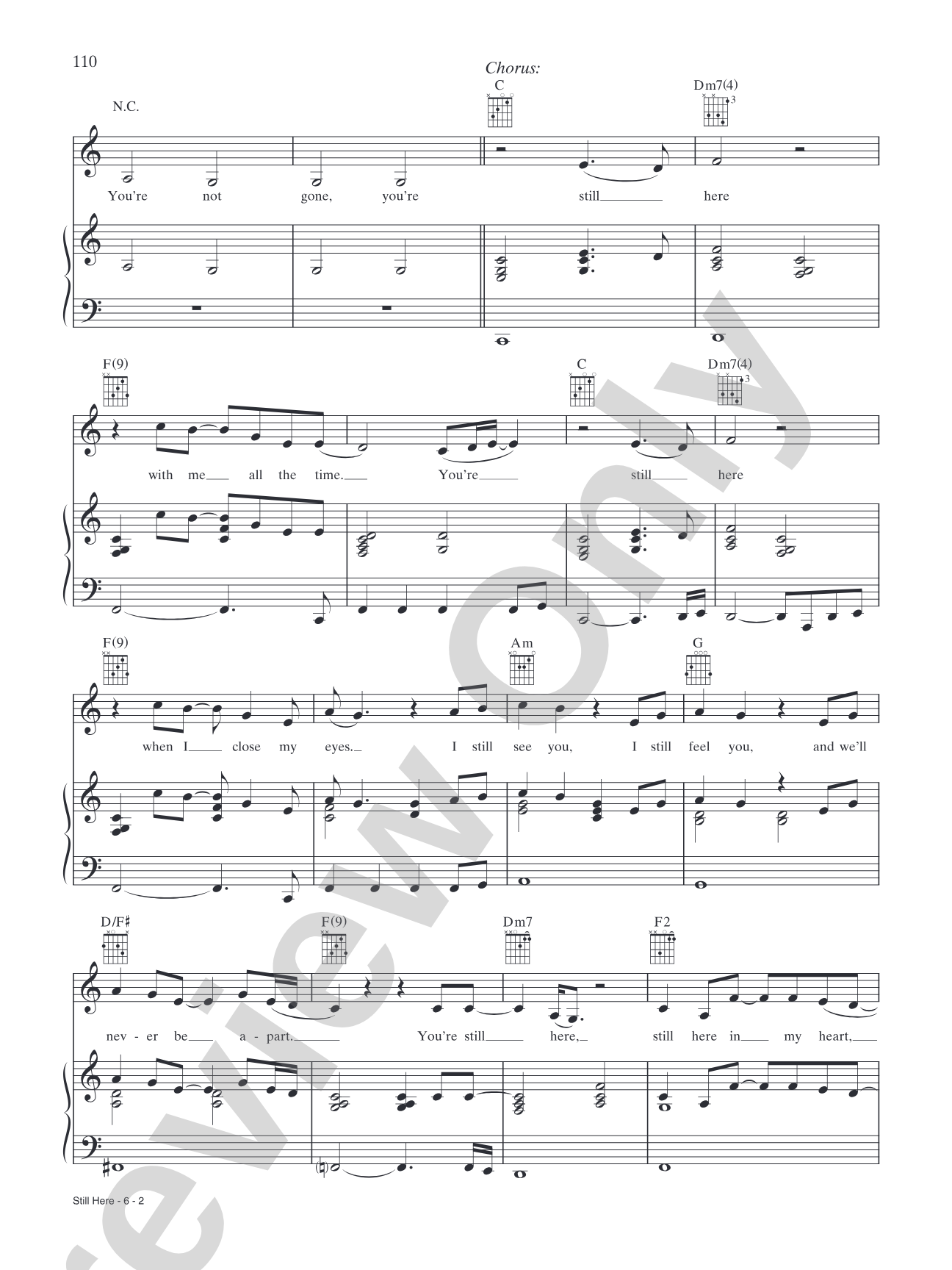 Still Here: Piano/Vocal/Chords