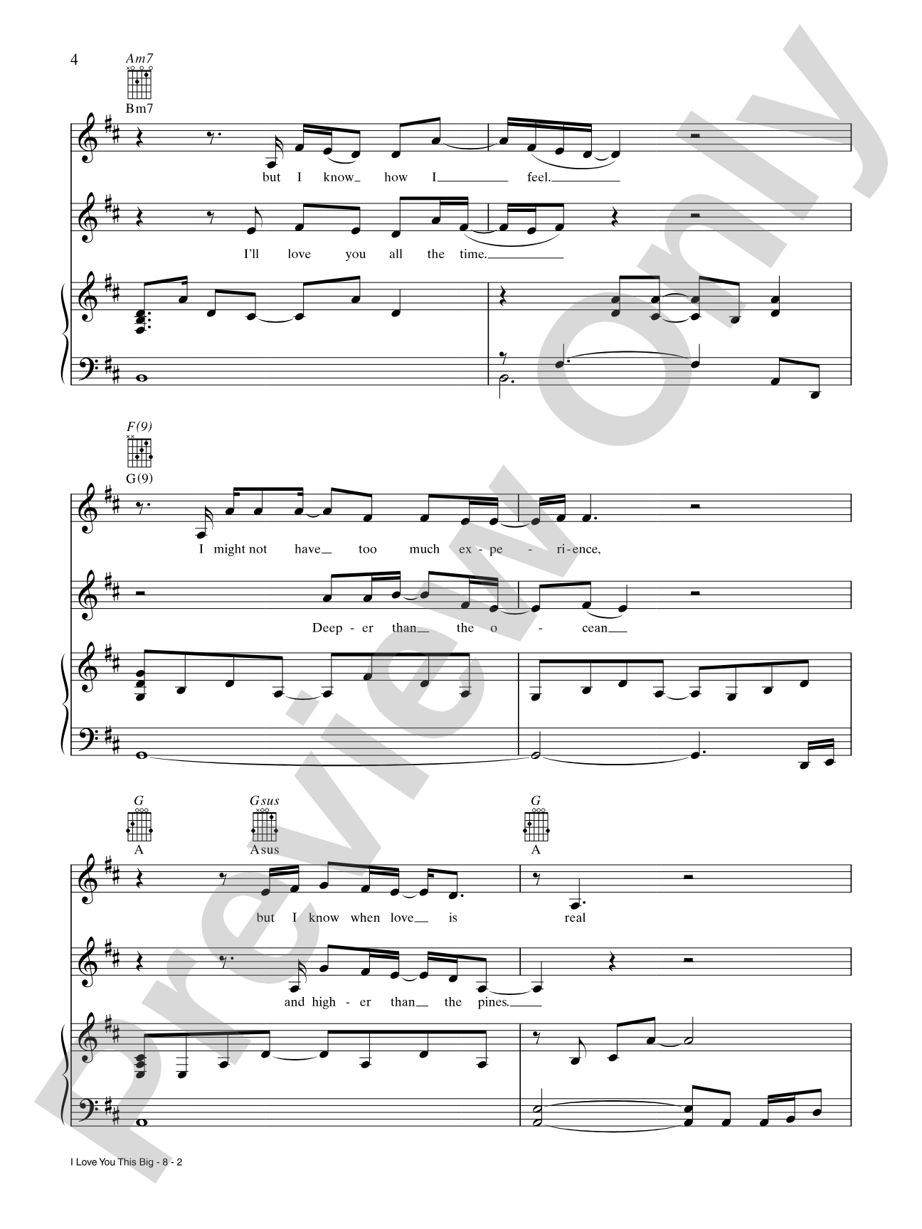 I Love You This Big: Piano/Vocal/Chords
