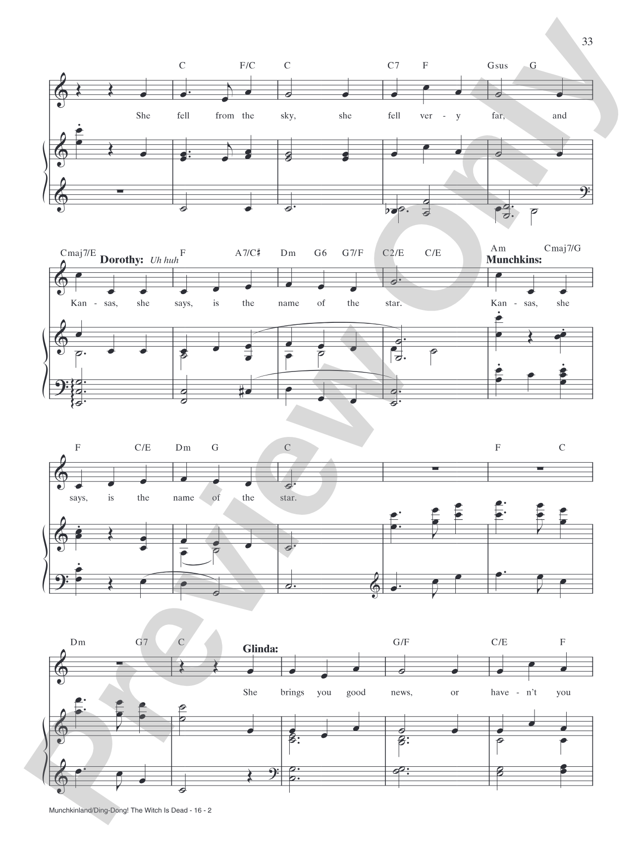 Munchkin Land/Ding Dong! The Witch Is Dead (from Andrew Lloyd Webber's "The Wizard of Oz"): Piano/Vocal/Chords