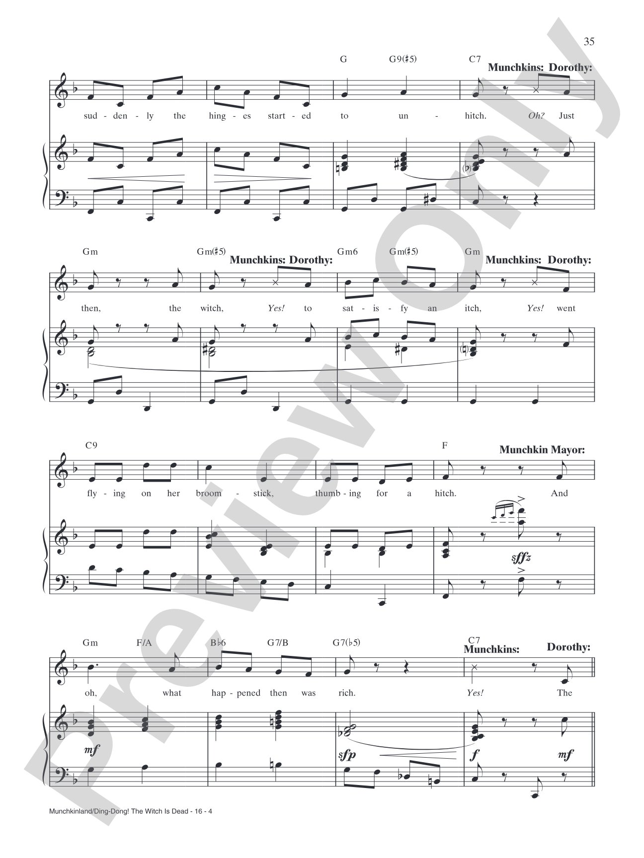 Munchkin Land/Ding Dong! The Witch Is Dead (from Andrew Lloyd Webber's "The Wizard of Oz"): Piano/Vocal/Chords