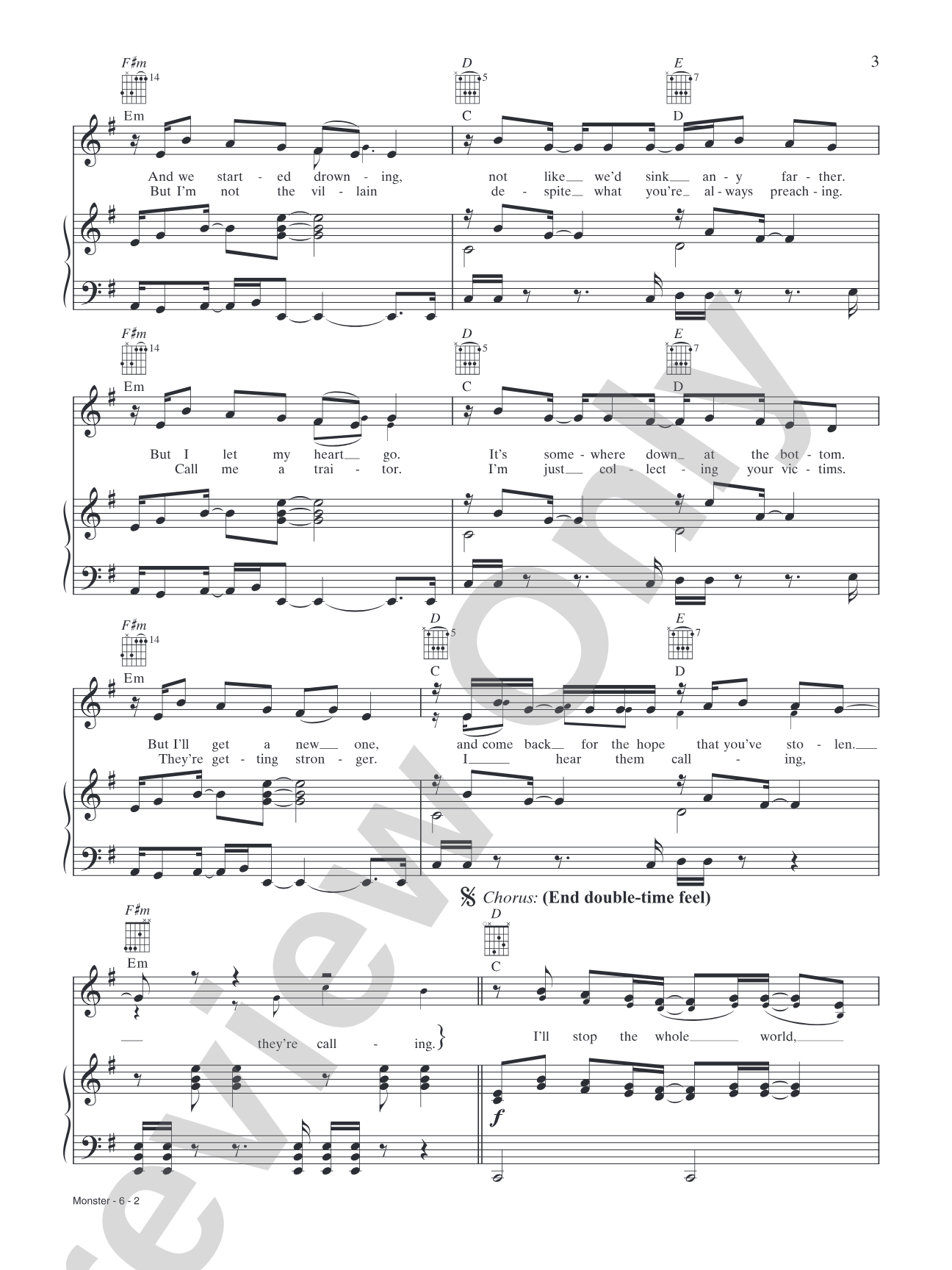 Monster: Piano/Vocal/Chords