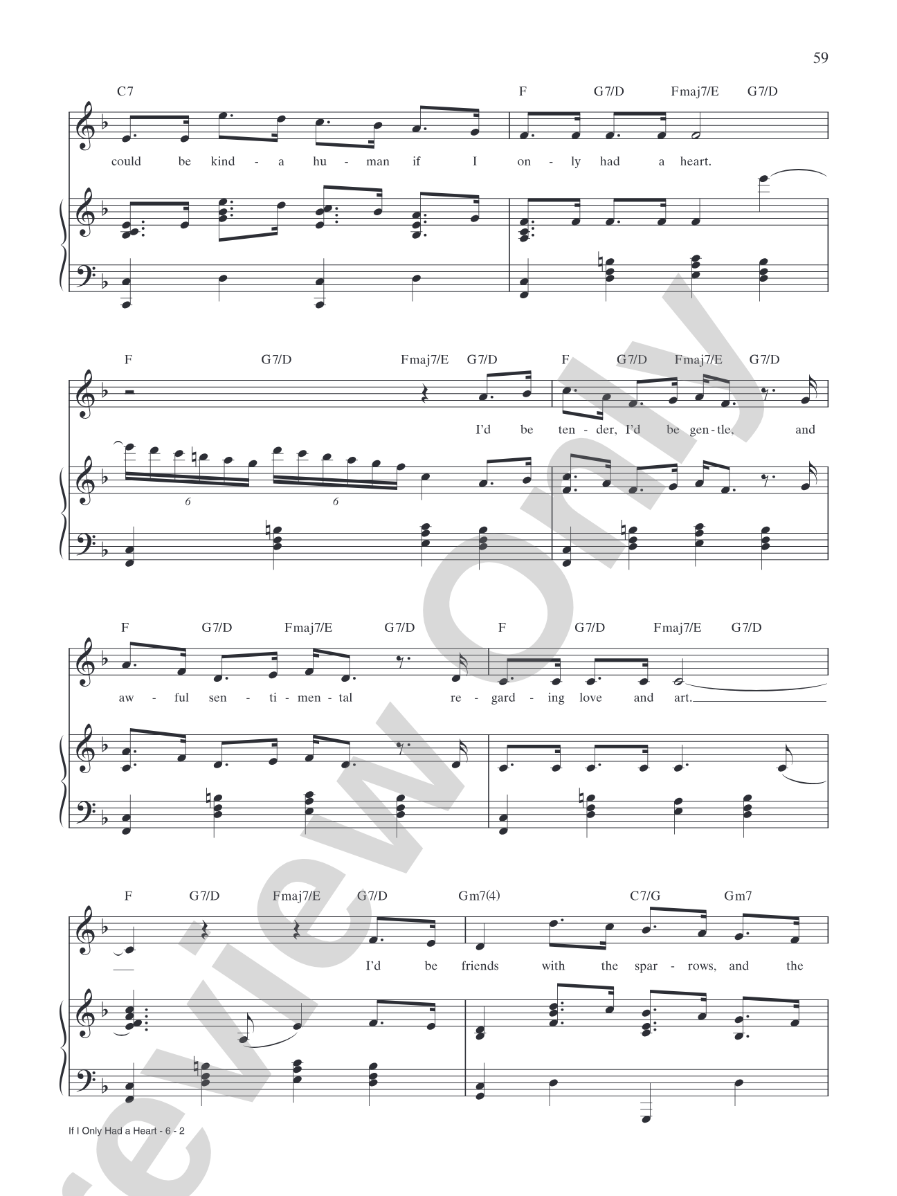 If I Only Had a Heart (from Andrew Lloyd Webber's "The Wizard of Oz"): Piano/Vocal/Chords