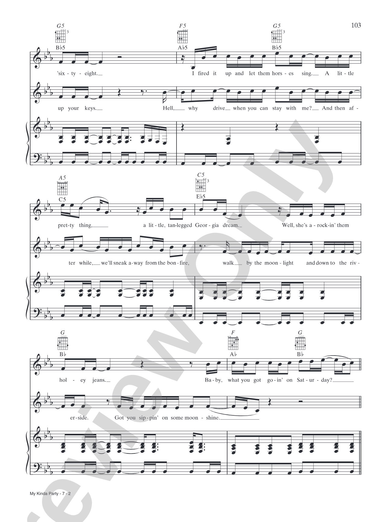 My Kinda Party: Piano/Vocal/Chords