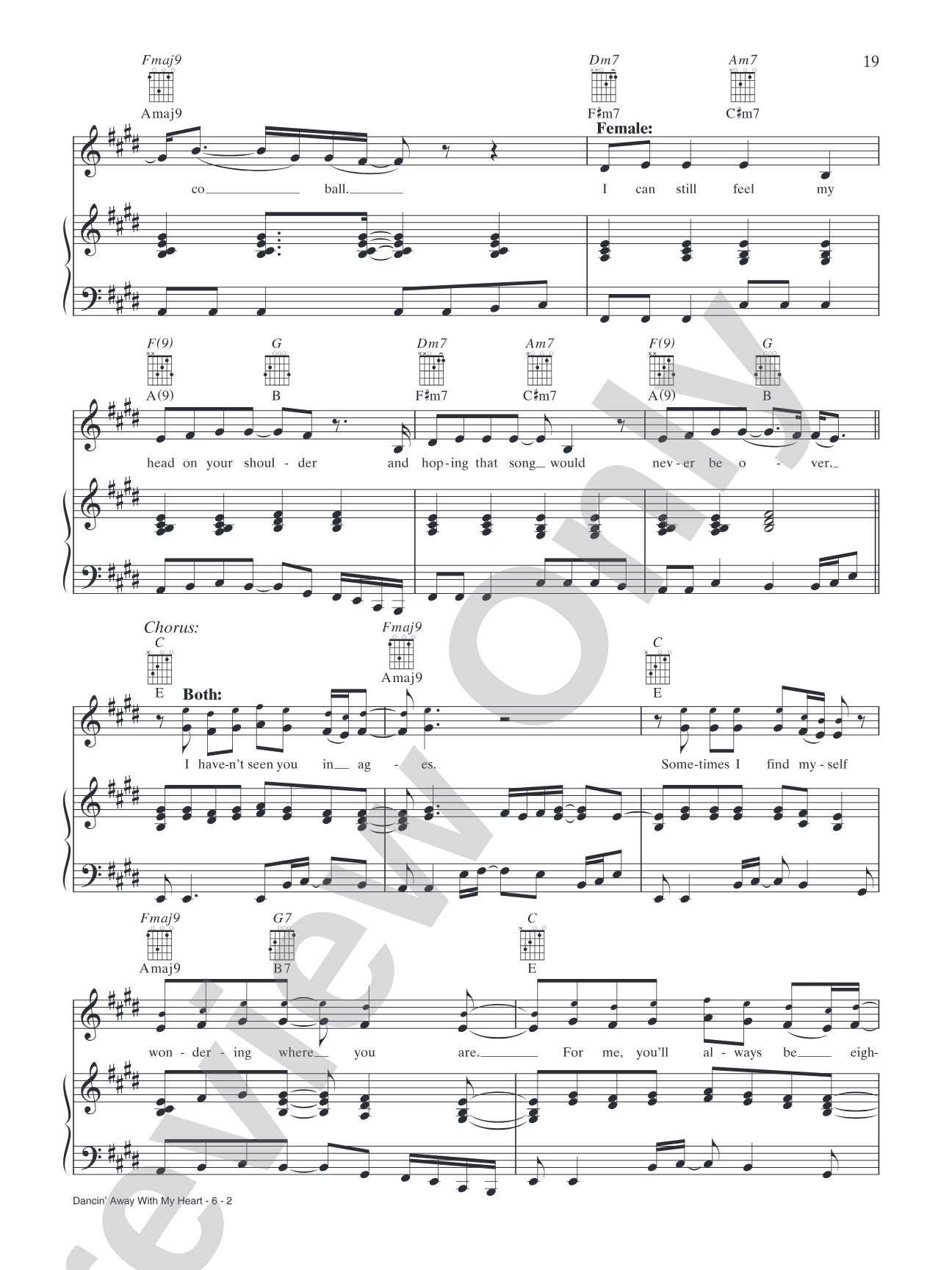 Dancin' Away With My Heart: Piano/Vocal/Chords